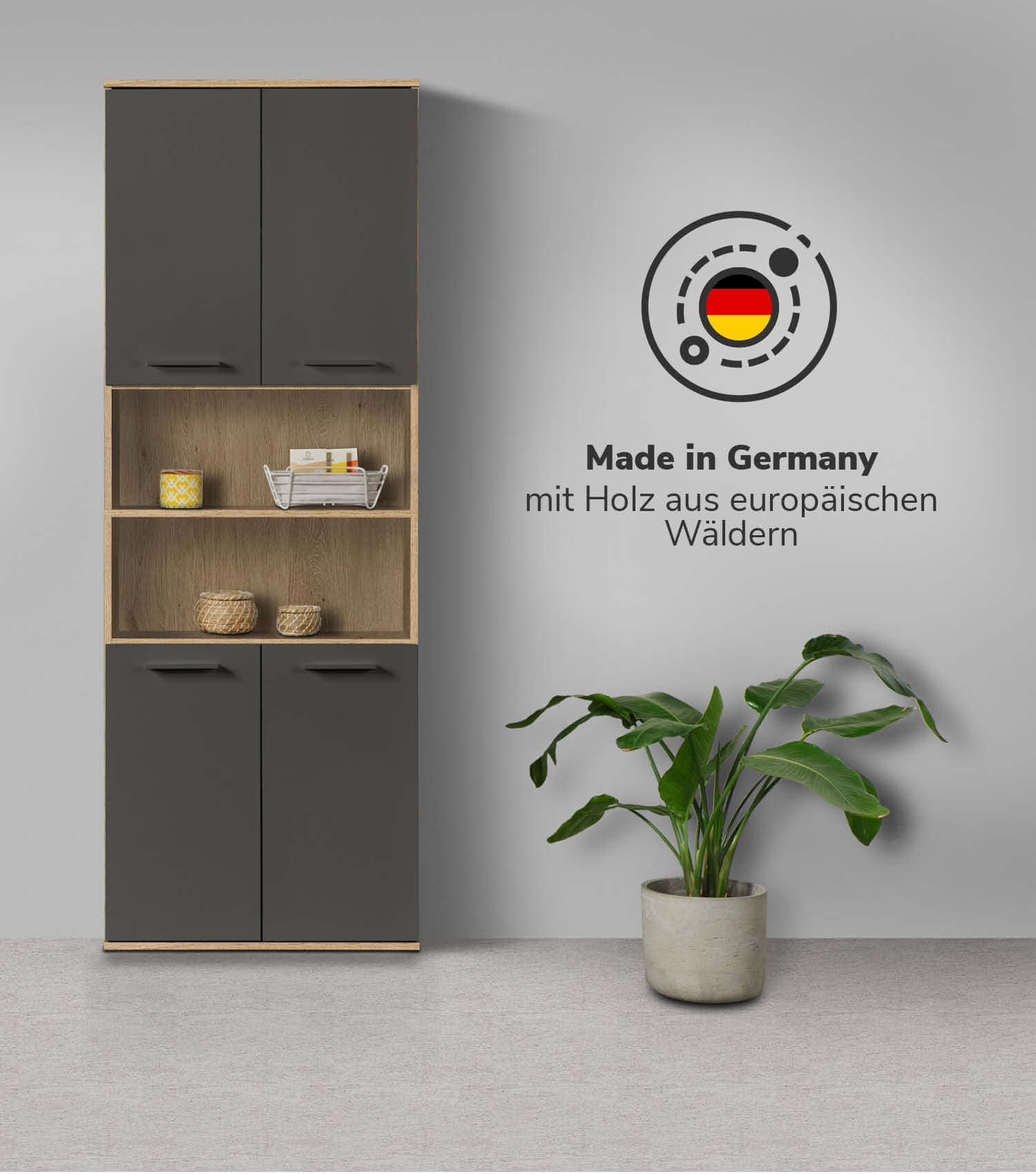 Bad-Hochschrank Badezimmerschrank Badschrank Badezimmerregal Schrank