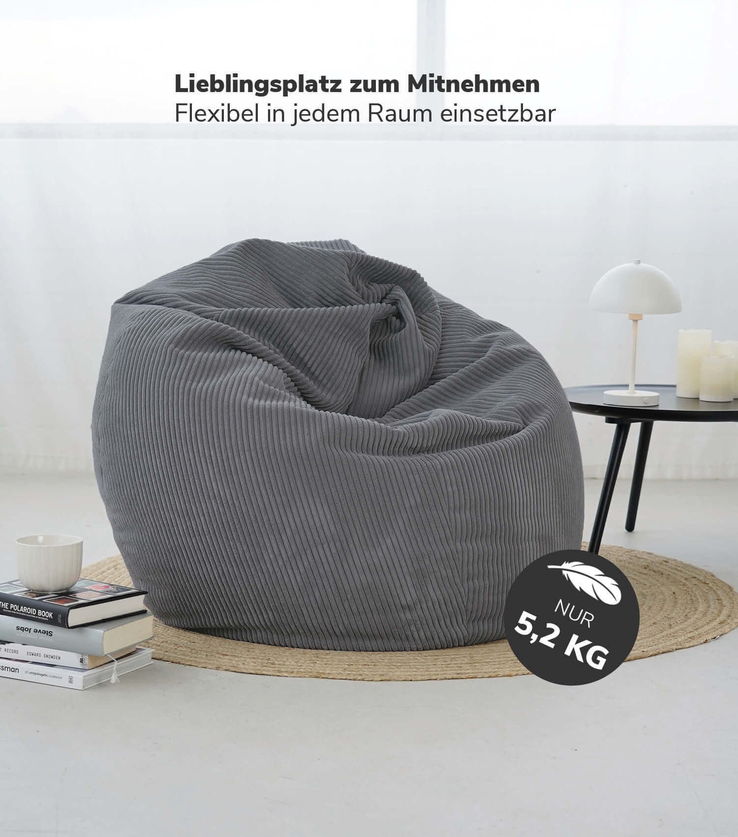 Sitzsack Bean Bag Sitzkissen Cord Bodenkissen BeanBag Sitzsack Kinder