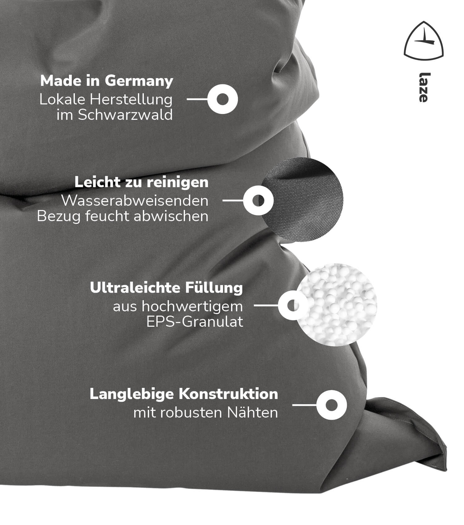 Sitzsack XXL Bean Bag Riesensitzsack Liegekissen Bodenkissen Relaxliege