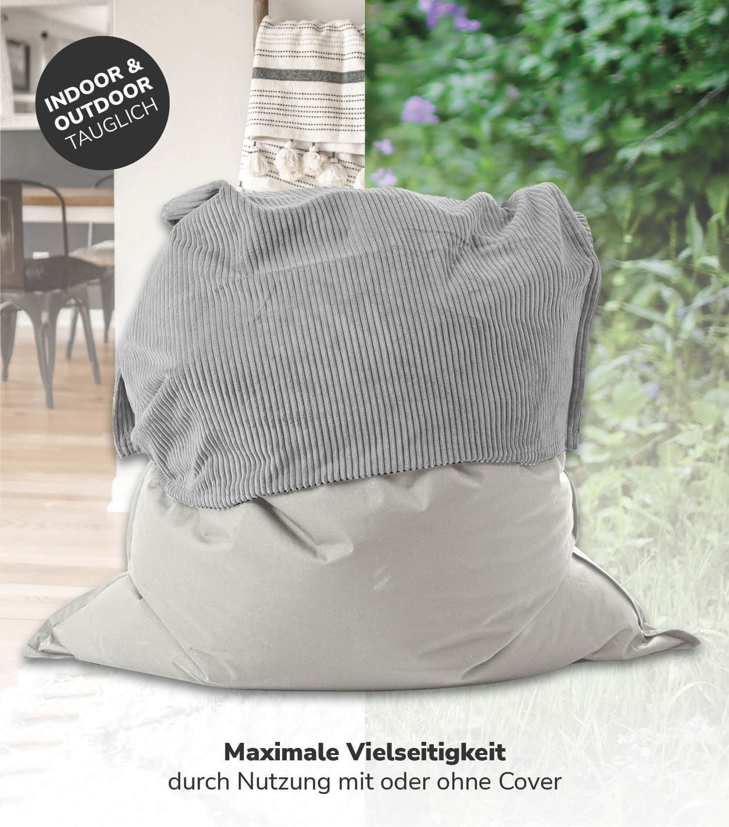 Sitzsack XXL mit Cord Cover Bean Bag Riesensitzsack Bodenkissen