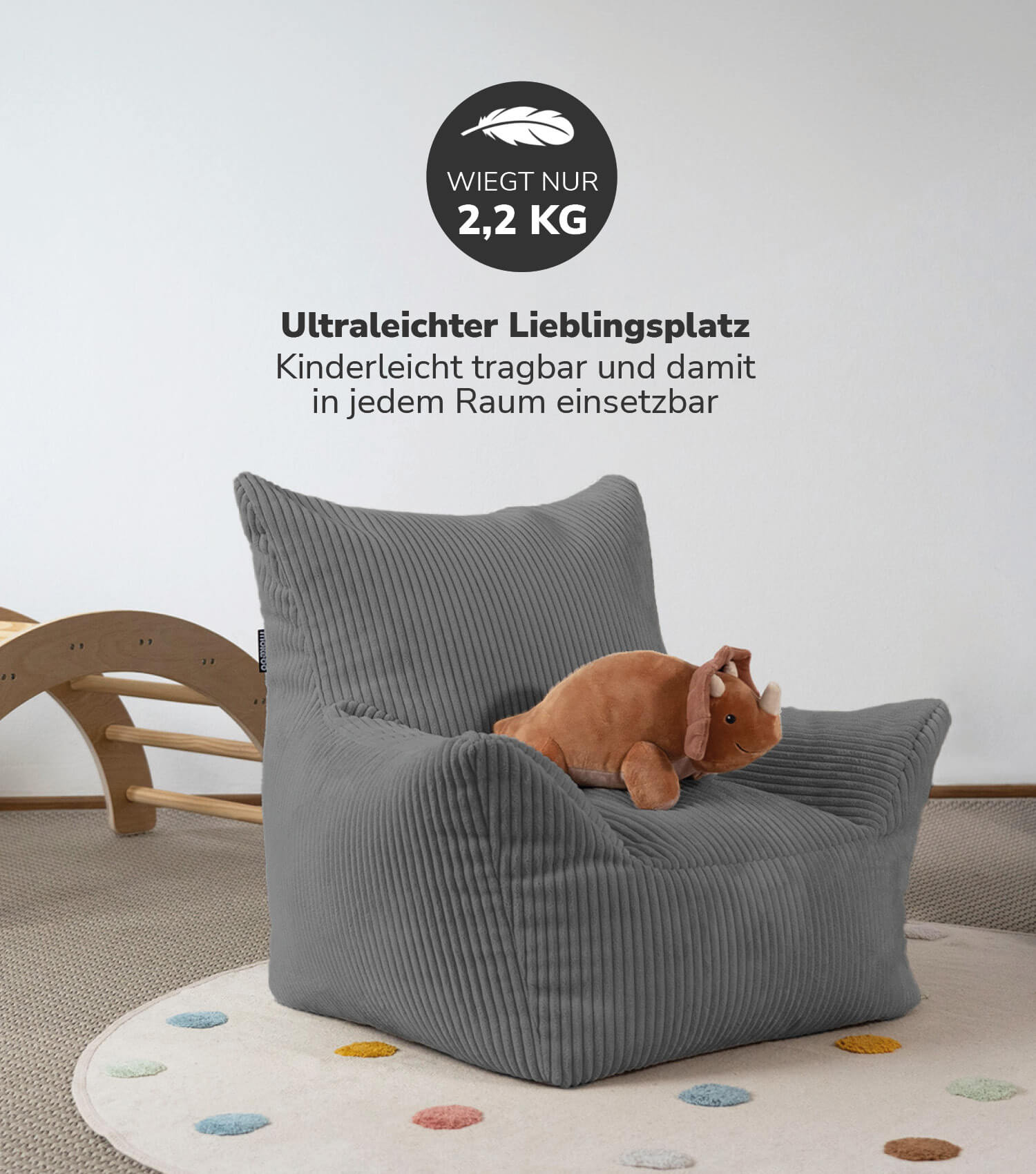 Kinder Sitzack Cord Kindersessel Lesesessel Bodenkissen Kindersitzsack Outdoorsitzsack