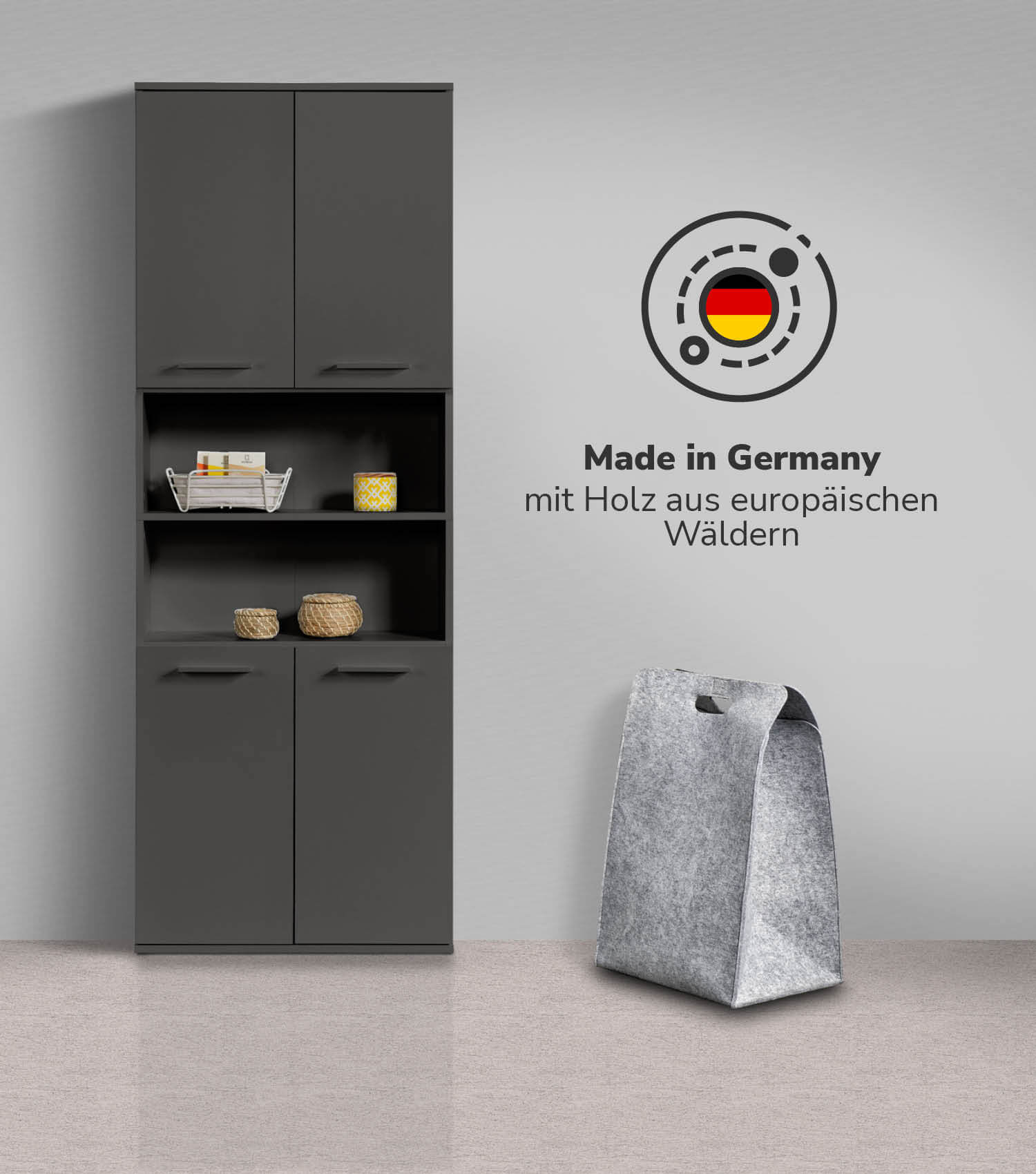 Bad-Hochschrank Badezimmerschrank Badschrank Badezimmerregal Schrank