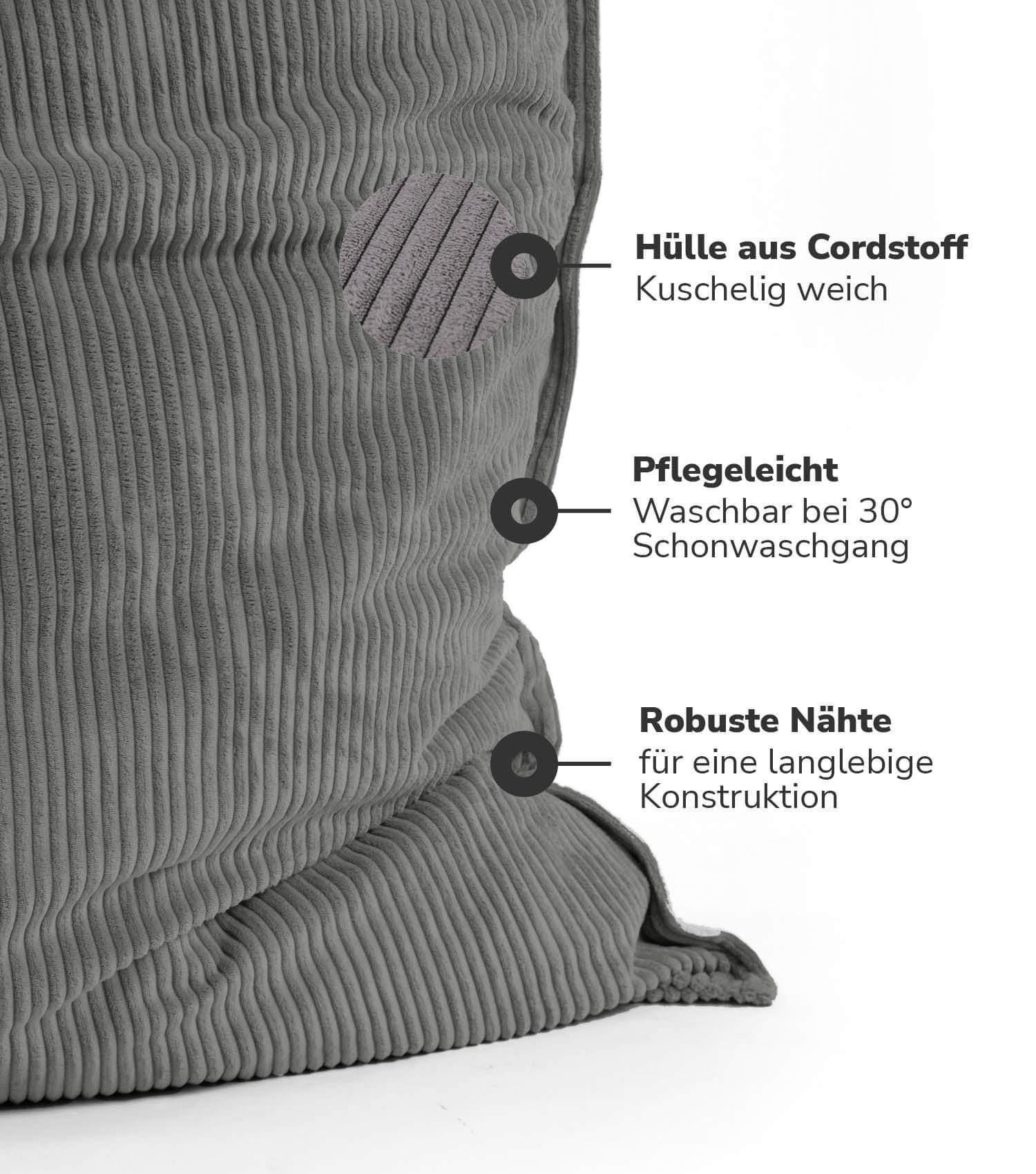 Cord Bezug Sitzsackcover Sitzsack Hülle Bean Bag Cover Sitzkissen