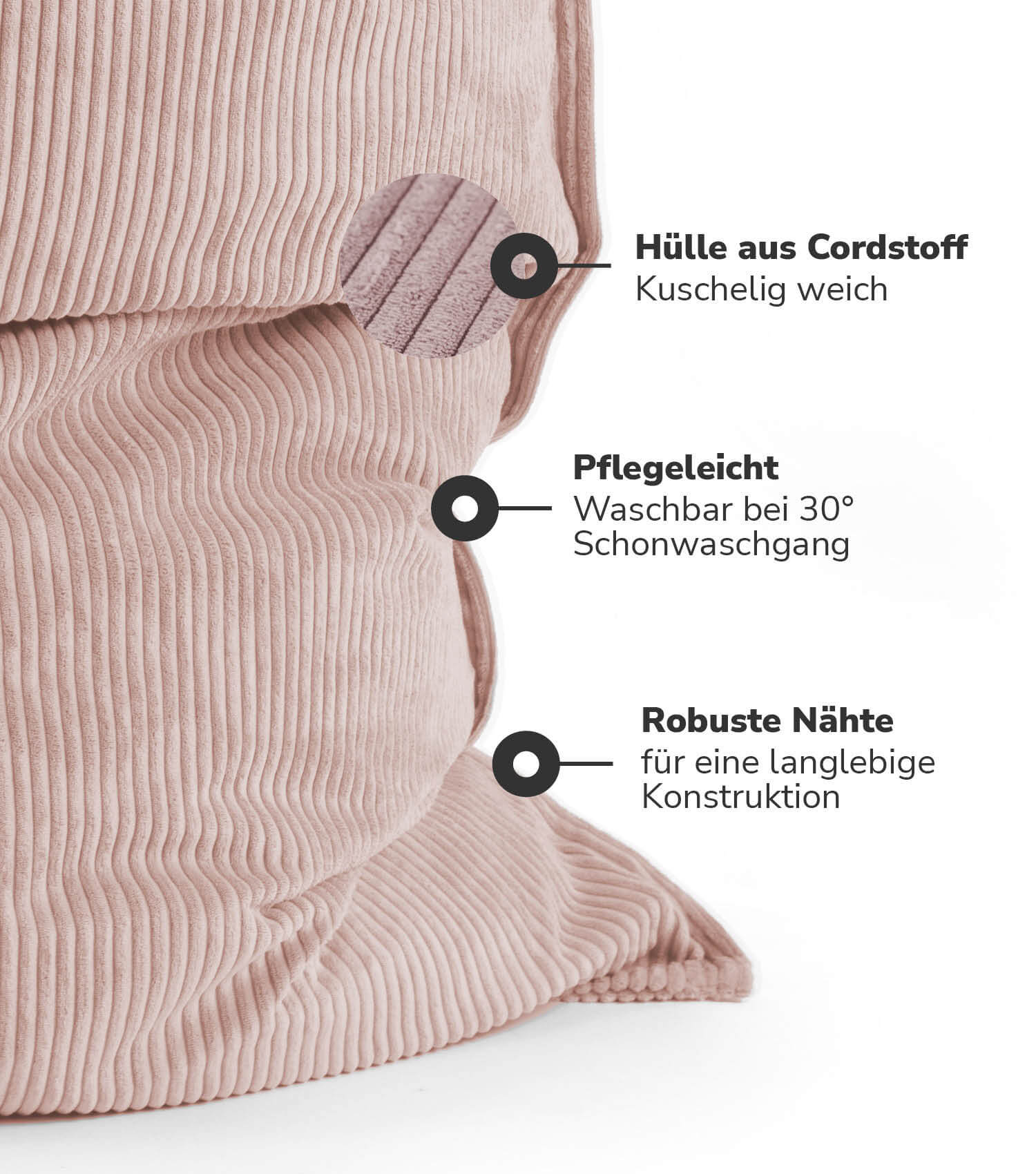 Cord Bezug Sitzsackcover Sitzsack Hülle Bean Bag Cover Sitzkissen