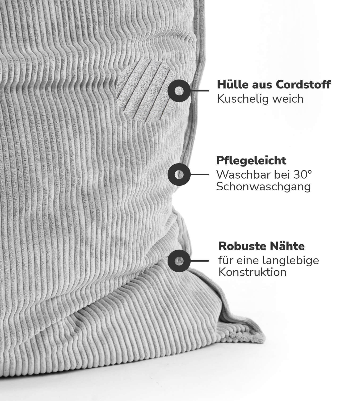 Cord Bezug Sitzsackcover Sitzsack Hülle Bean Bag Cover Sitzkissen