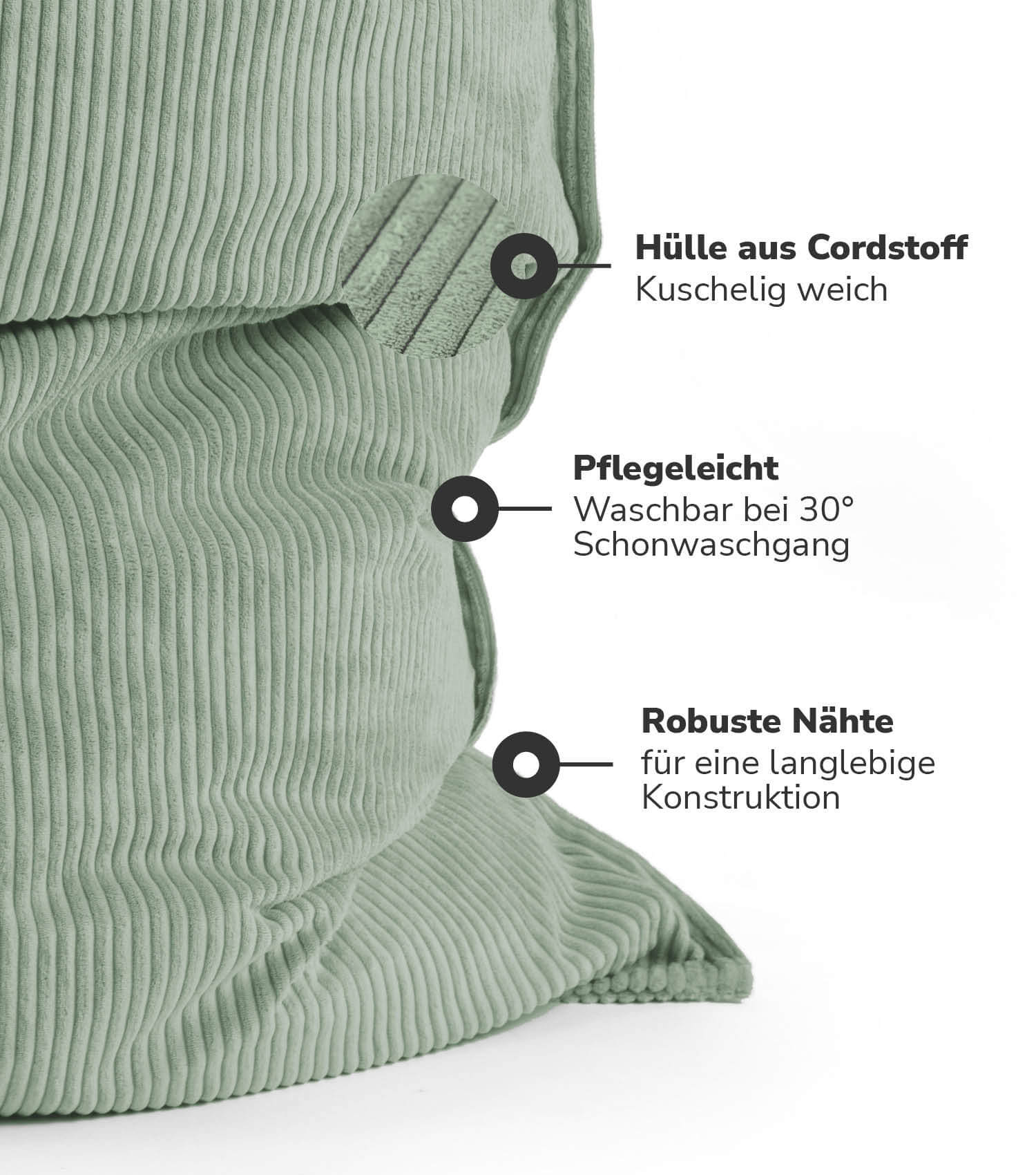 Cord Bezug Sitzsackcover Sitzsack Hülle Bean Bag Cover Sitzkissen