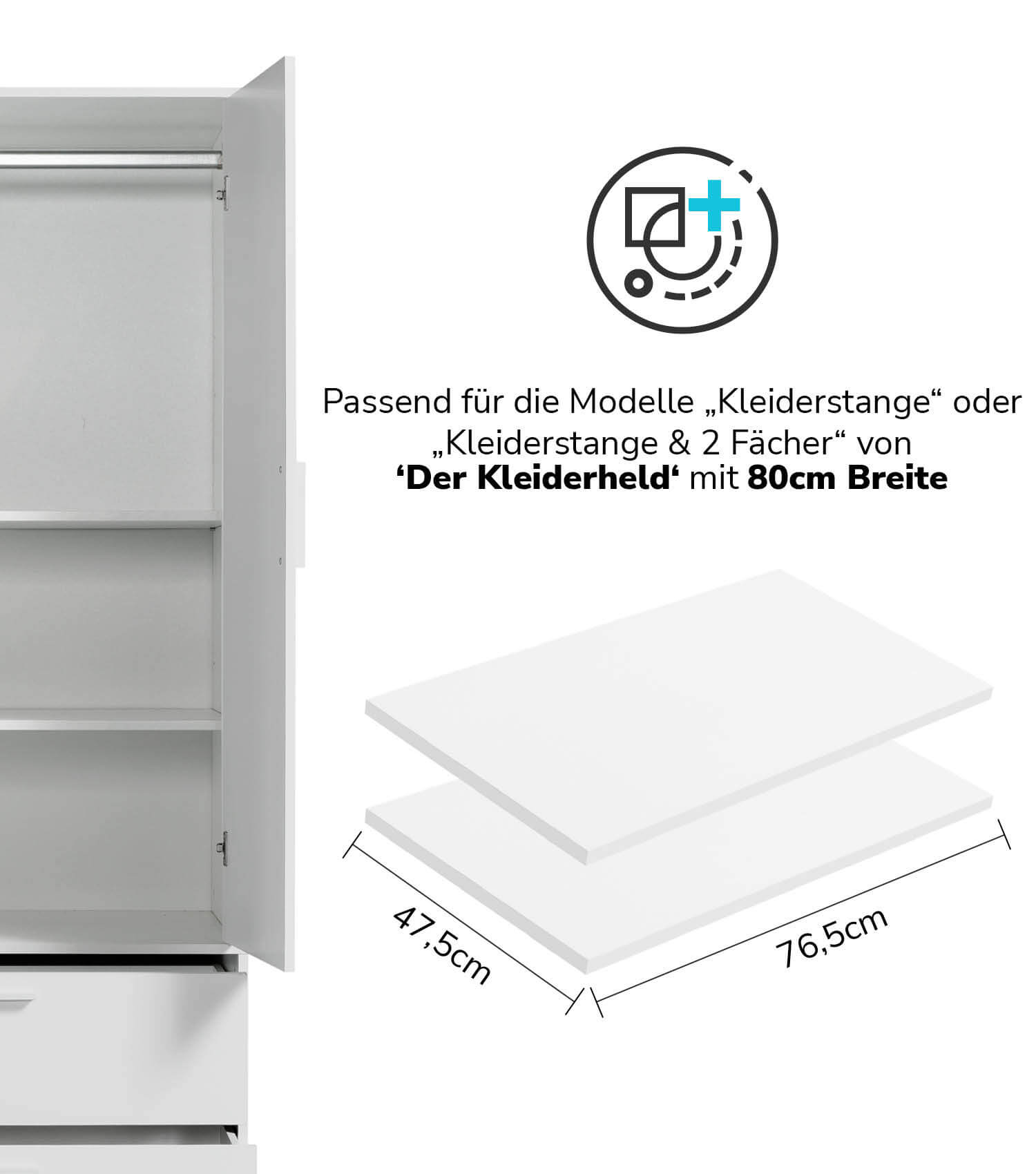 Einlegeböden Kleiderschrank Regalbretter Schrank Garderobenschrank