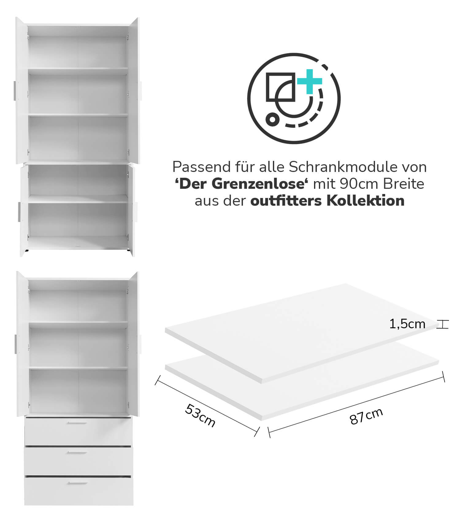 Einlegeböden Kleiderschrank Garderobenschrank Regalbretter Schrank