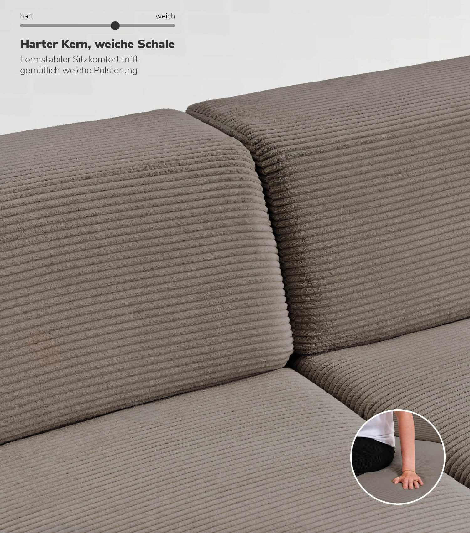 Cord Sofa Sofa Cord Ecksofa Cord Sofa beige Eckcouch 3-Sitzer Sofa