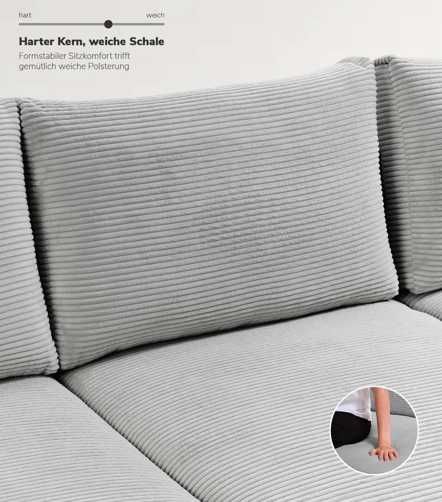 Cord Sofa Sofa Cord Ecksofa Cord Sofa beige Eckcouch 3-Sitzer Sofa