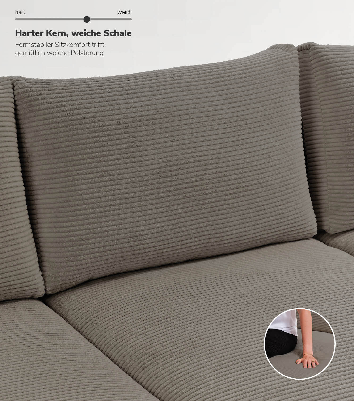 Cord Sofa Sofa Cord Ecksofa Cord Sofa beige Eckcouch 3-Sitzer Sofa