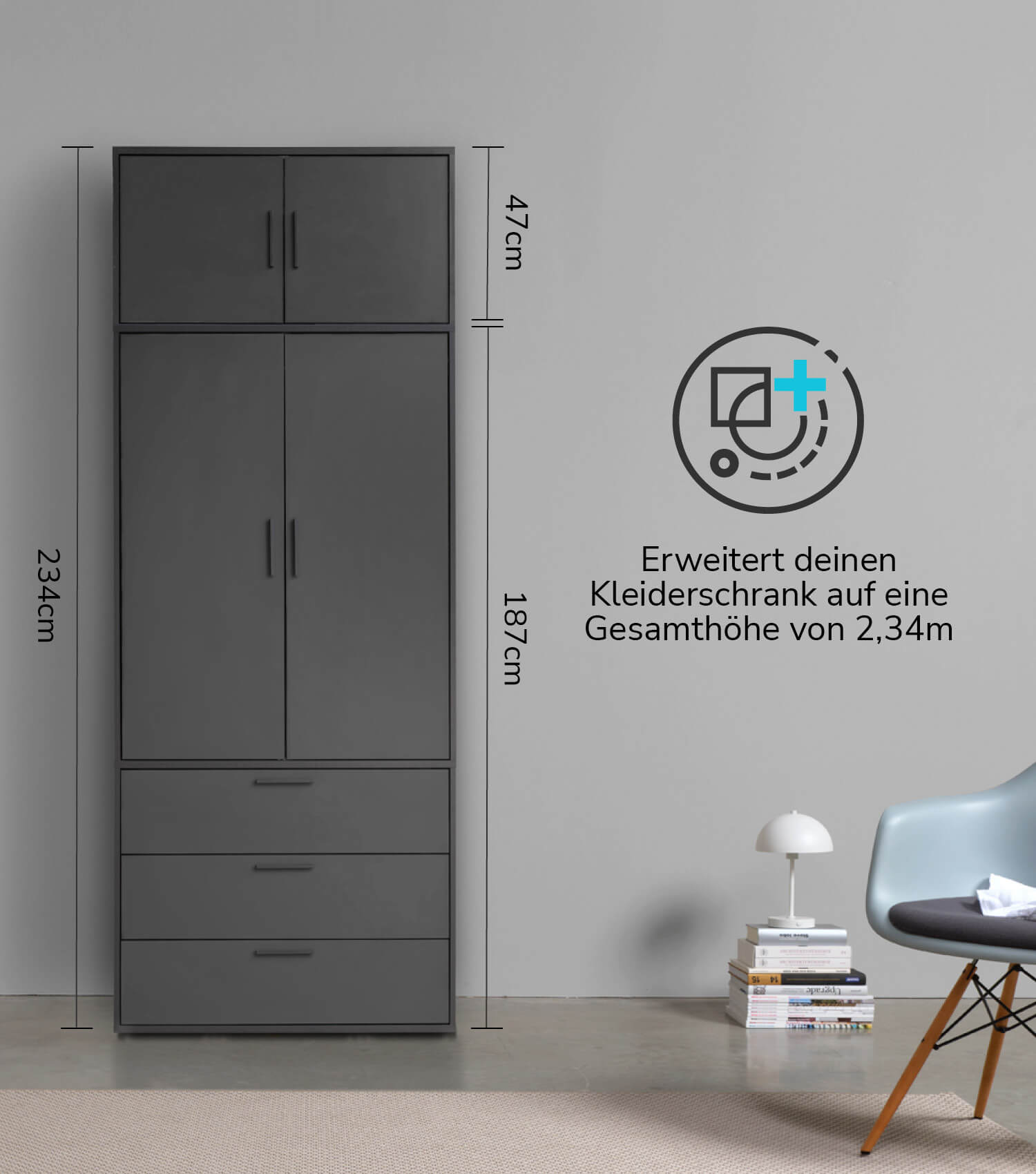 Kleiderschrankaufsatz Schrankaufsatz aufsatzschrank aufsatzregal