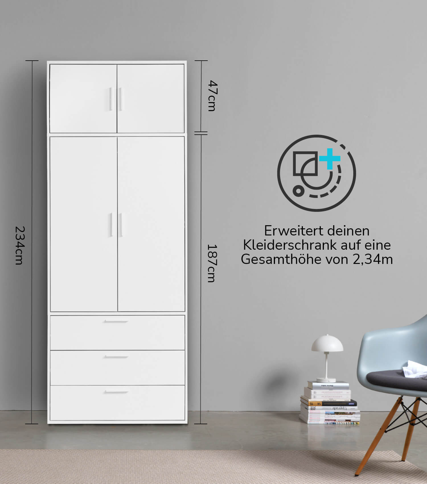 Kleiderschrankaufsatz Schrankaufsatz aufsatzschrank aufsatzregal