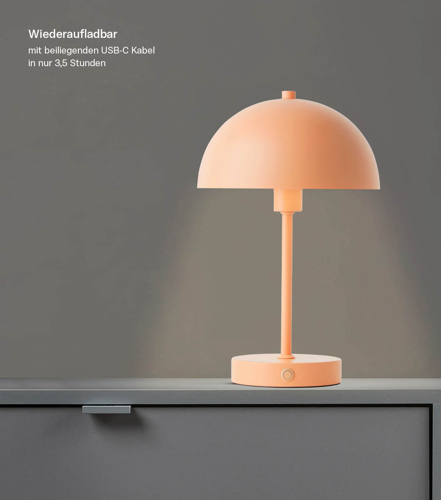 Tischlampe kabellos Akku Tischleuchte dimmbar aufladbar Nachttischlampe