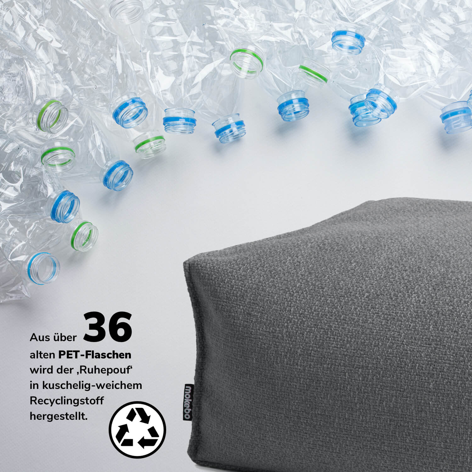 Indoor Pouf Hocker Sitzkissen Bodenkissen 'Der Ruhestifter' Fußhocker eckig