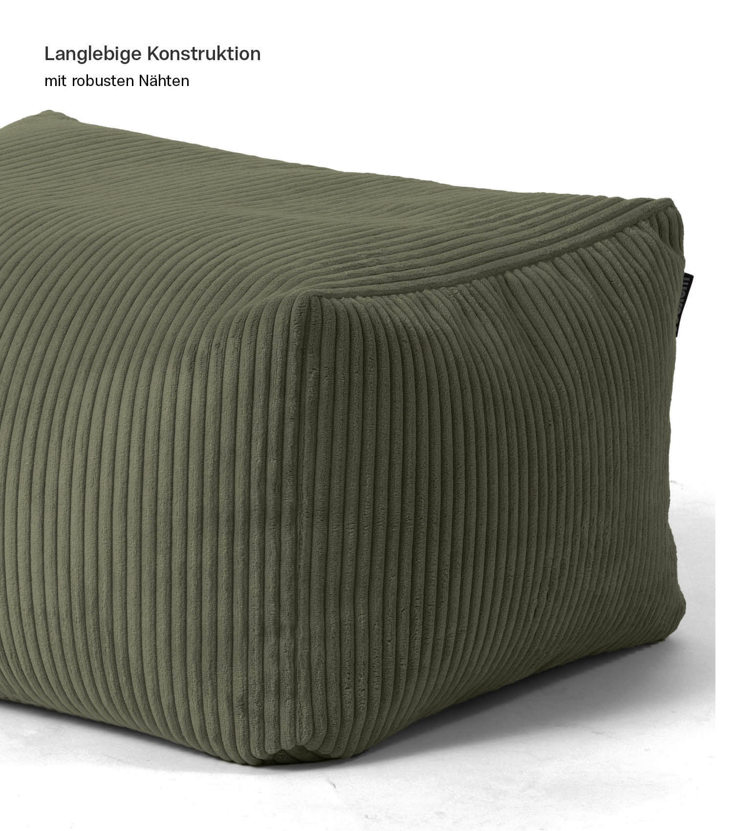 Indoor Pouf Hocker Sitzkissen Bodenkissen 'Der Ruhestifter' Fußhocker eckig