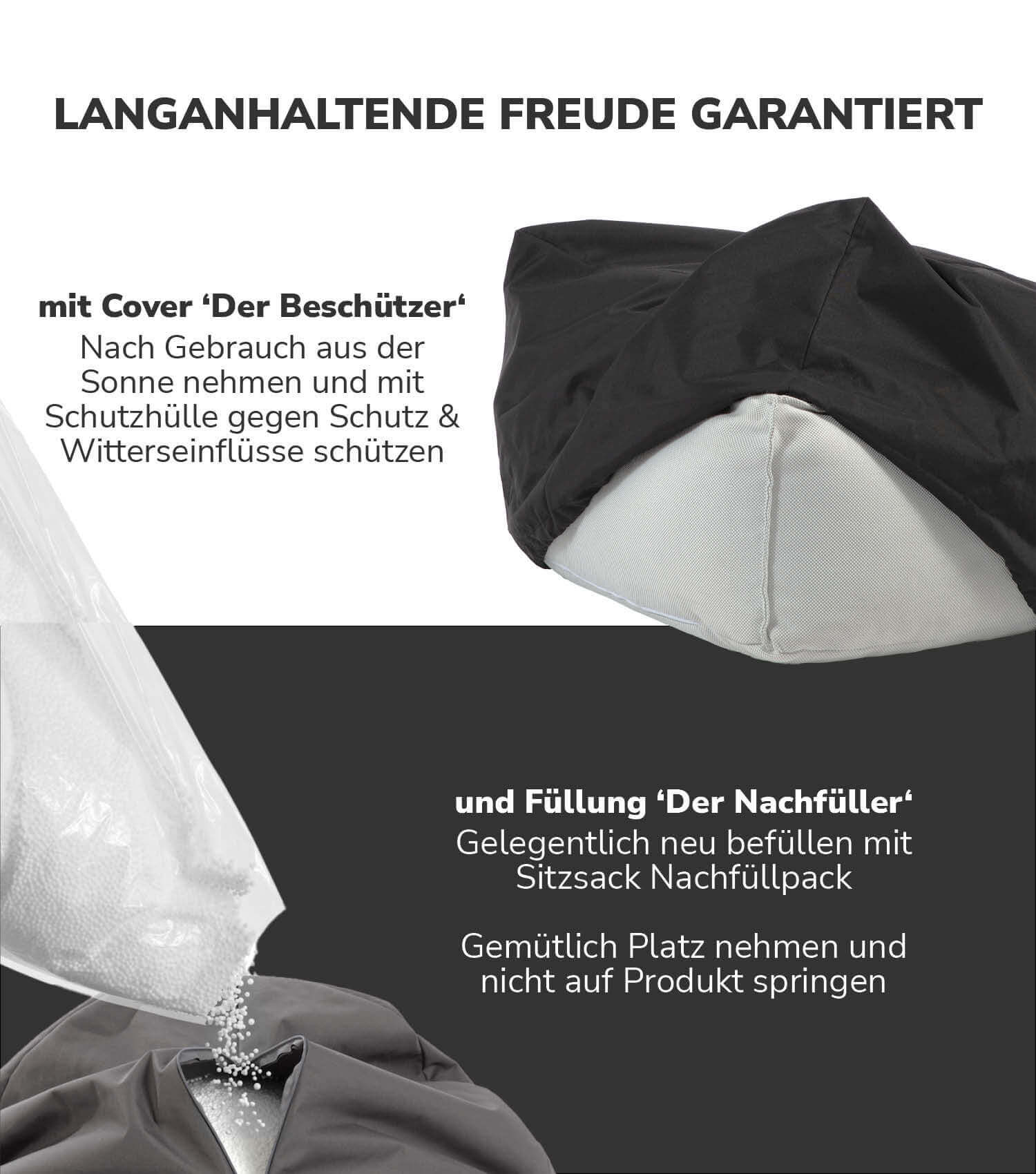 Outdoor Pouf Hocker Sitzkissen Bodenkissen 'Der Ruhepouf' Fußhocker eckig