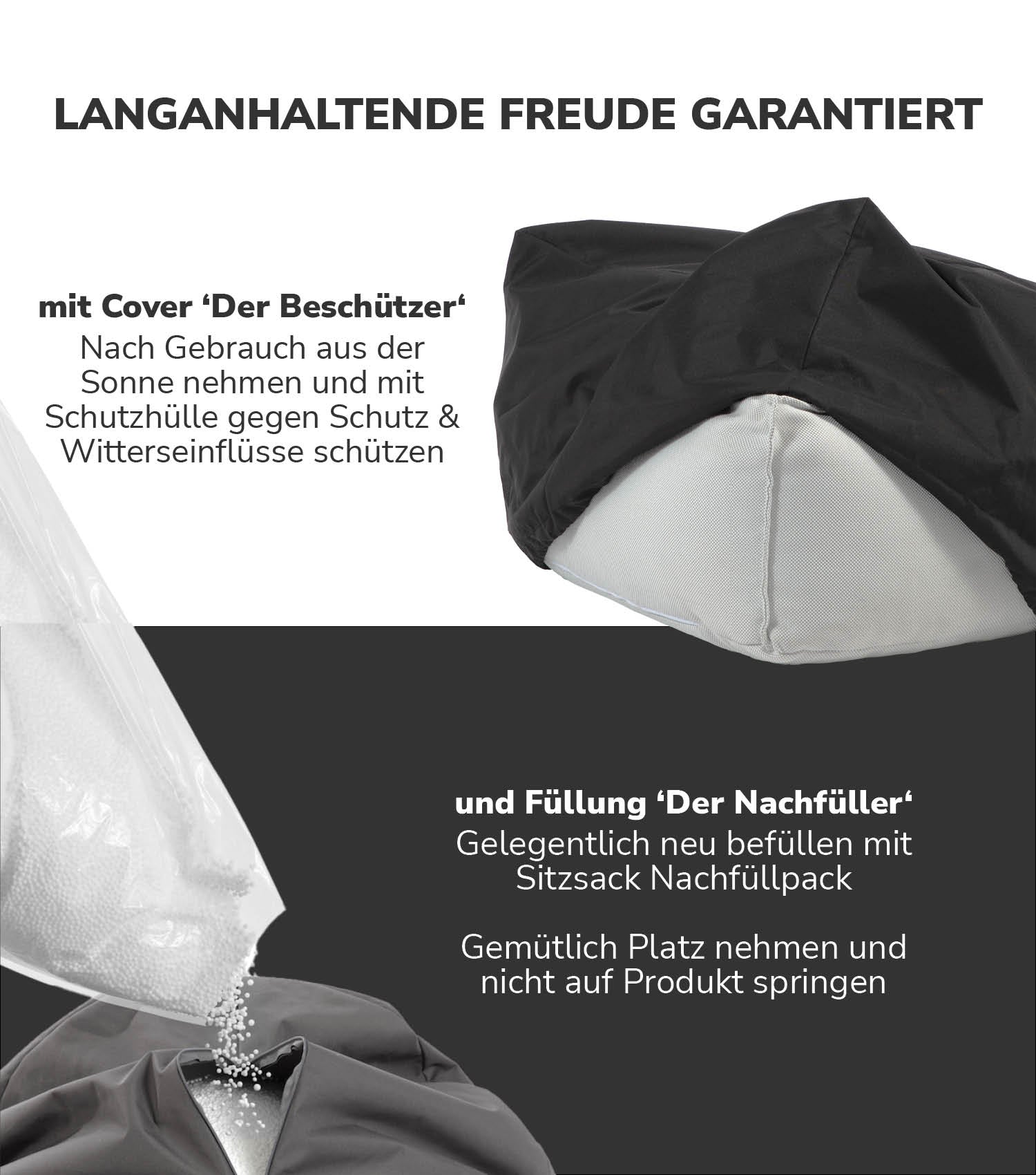 Outdoor Pouf Hocker Sitzkissen Bodenkissen 'Der Ruhepouf' Fußhocker eckig