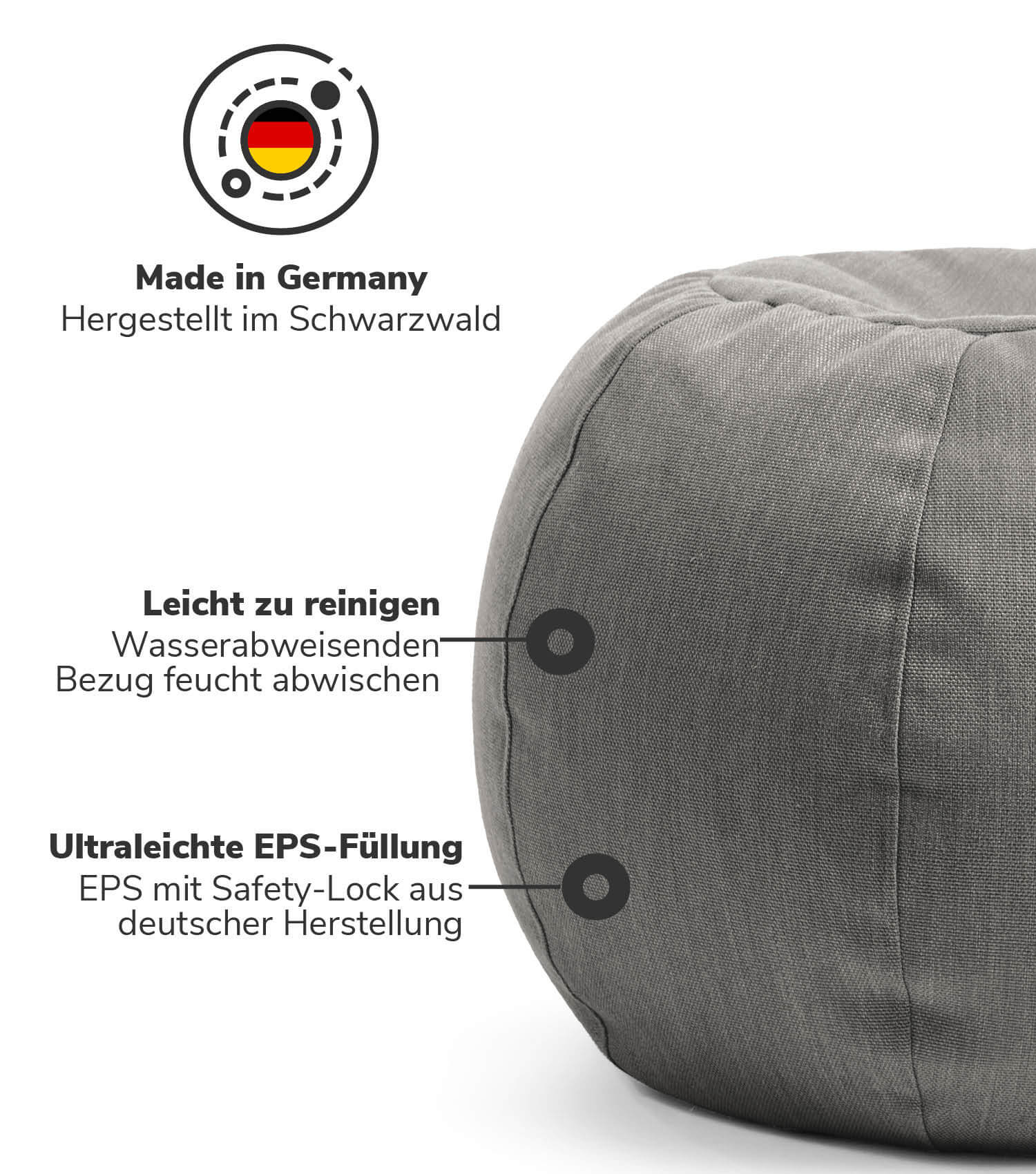 Outdoor Pouf Sitzpouf Outdoor Gartenhocker Gartenmöbel Hocker