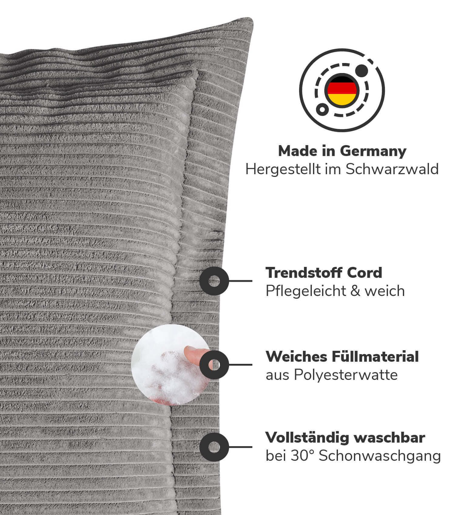 Sofakissen Dekokissen Zierkissen Couchkissen Flatterkissen Cordkissen