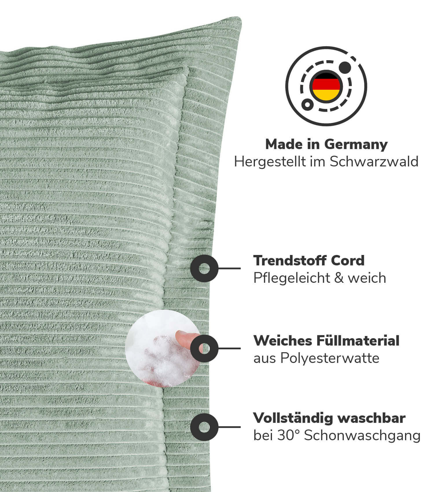 Sofakissen Dekokissen Zierkissen Couchkissen Flatterkissen Cordkissen