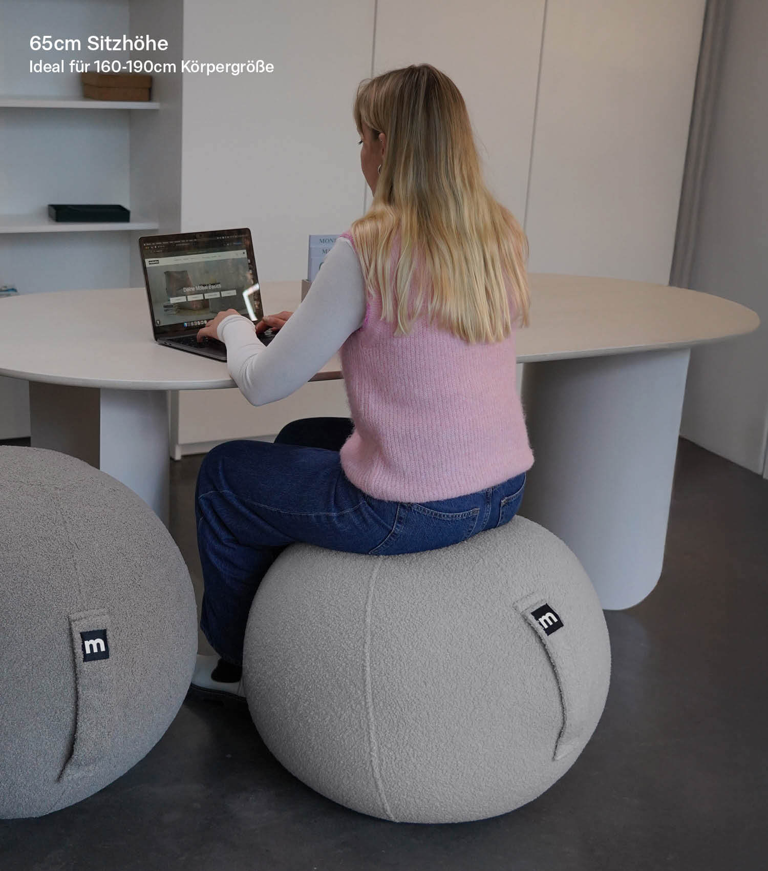 Stoff Sitzball Büro ergonomisch Gymnastikball Pezziball Bürostuhl
