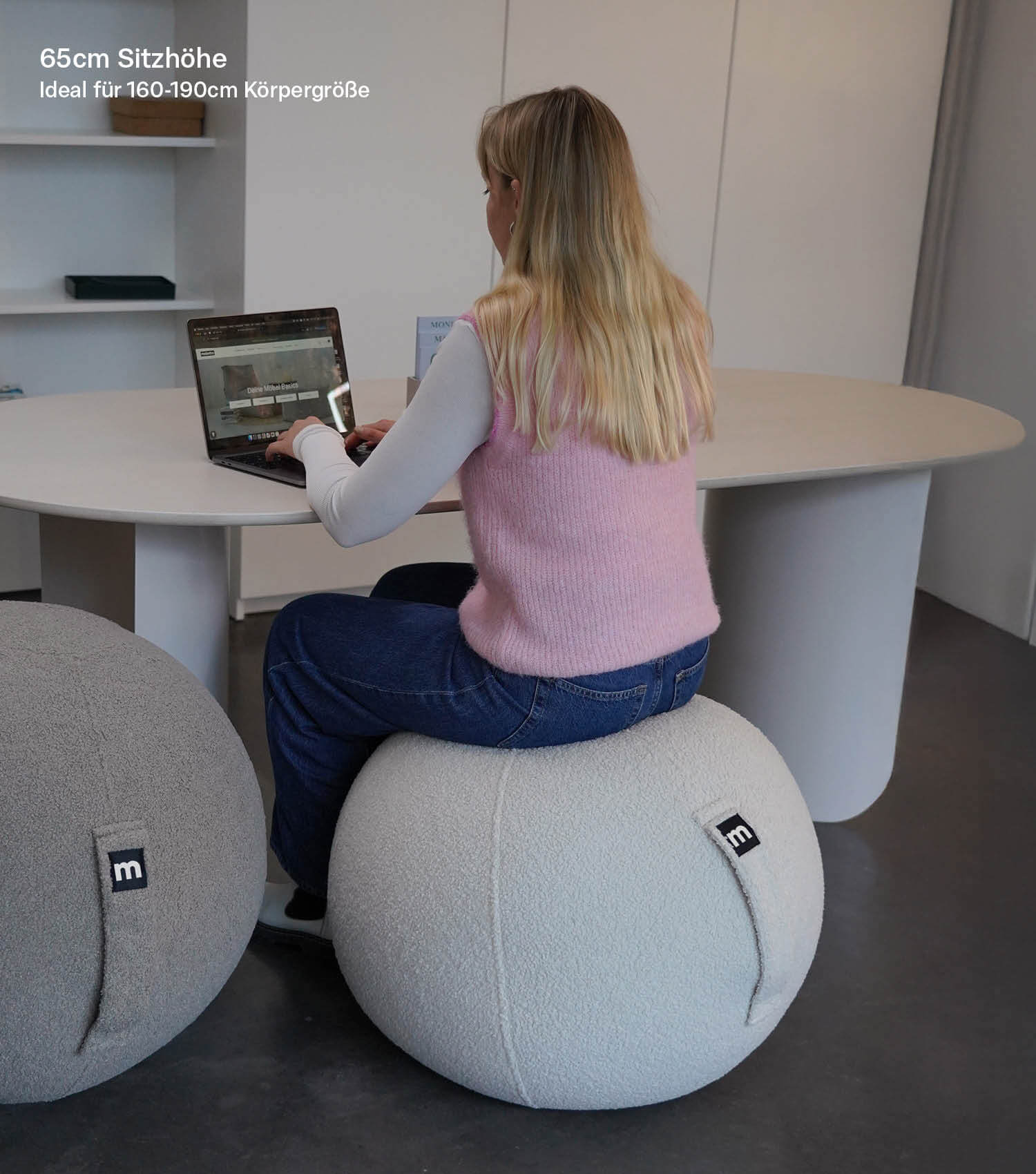 Stoff Sitzball Büro ergonomisch Gymnastikball Pezziball Bürostuhl