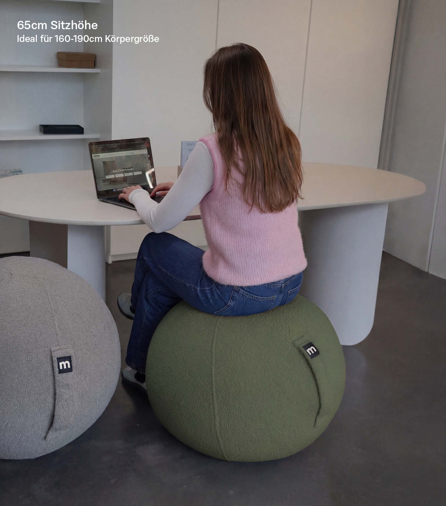 Stoff Sitzball Büro ergonomisch Gymnastikball Pezziball Bürostuhl