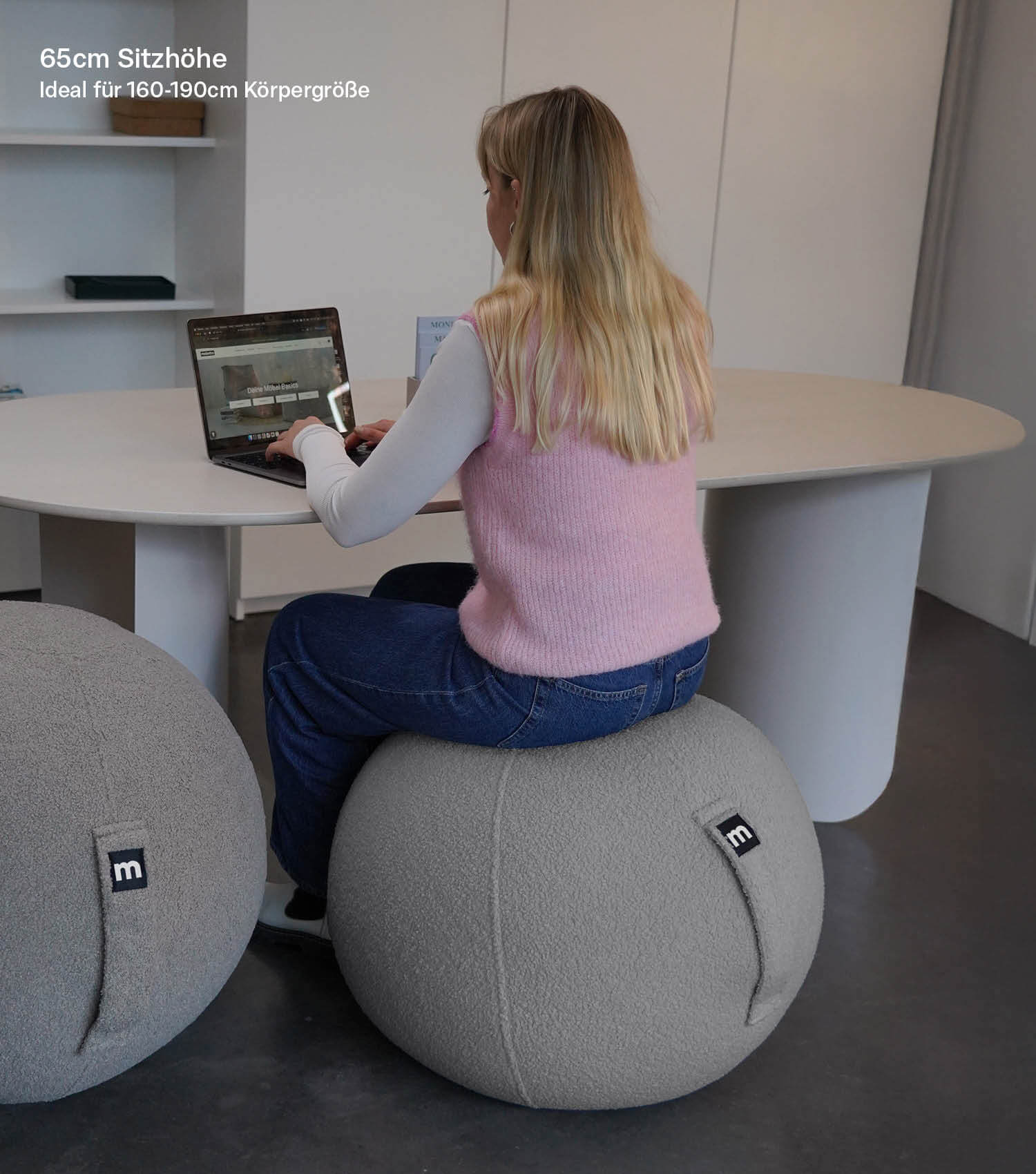 Stoff Sitzball Büro ergonomisch Gymnastikball Pezziball Bürostuhl