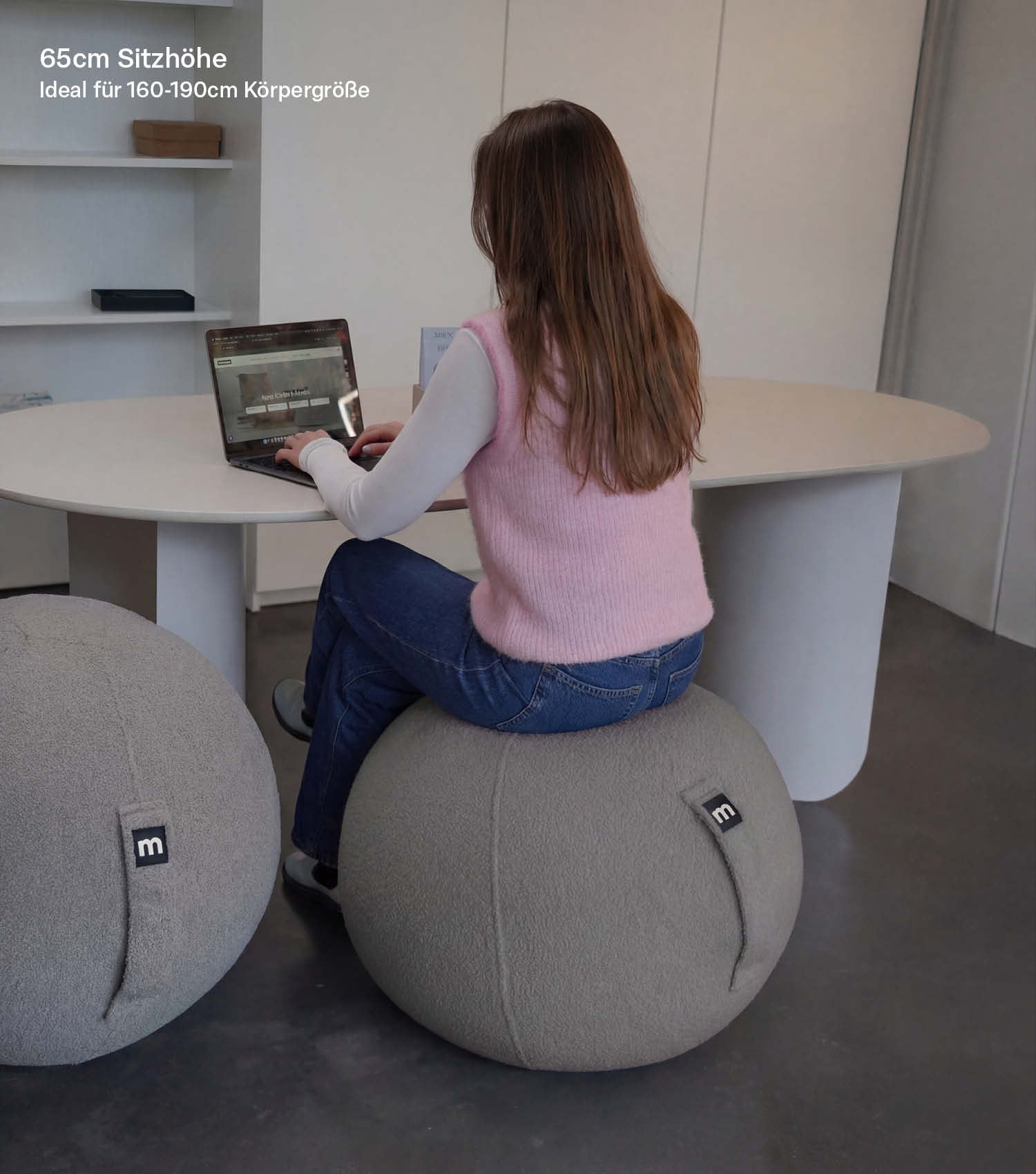 Stoff Sitzball Büro ergonomisch Gymnastikball Pezziball Bürostuhl
