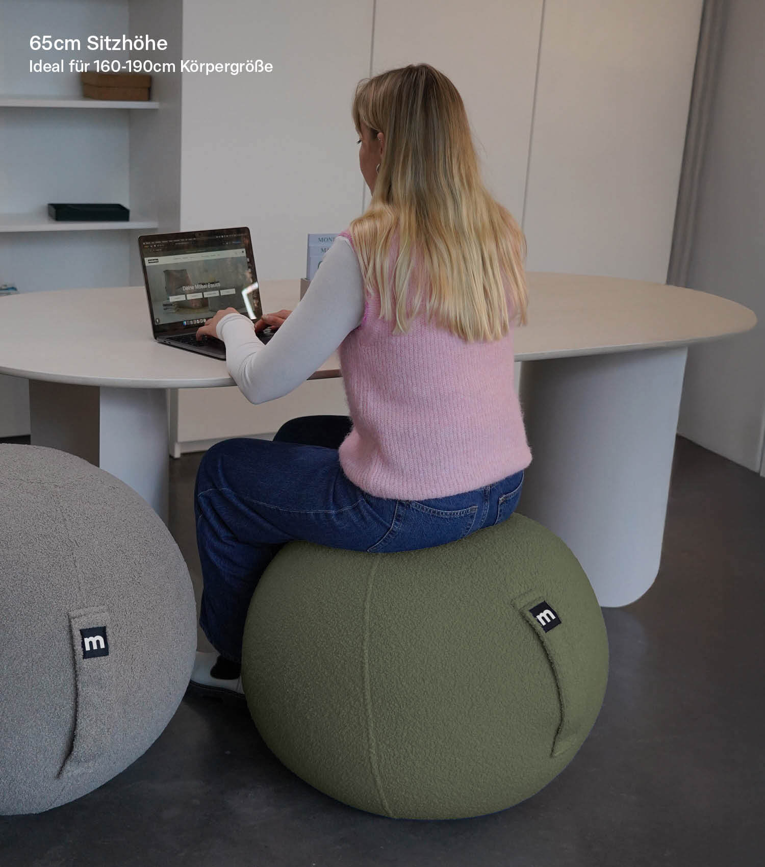 Stoff Sitzball Büro ergonomisch Gymnastikball Pezziball Bürostuhl