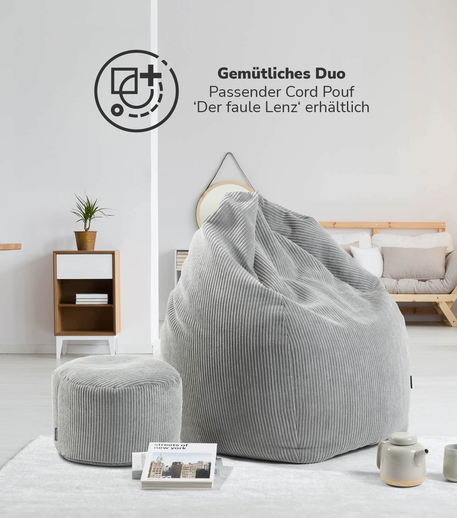 Sitzsack Bean Bag Sitzkissen Cord Bodenkissen BeanBag Sitzsack Kinder