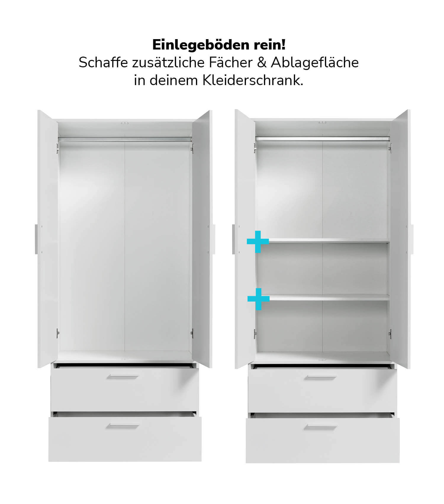 Einlegeböden Kleiderschrank Regalbretter Schrank Garderobenschrank
