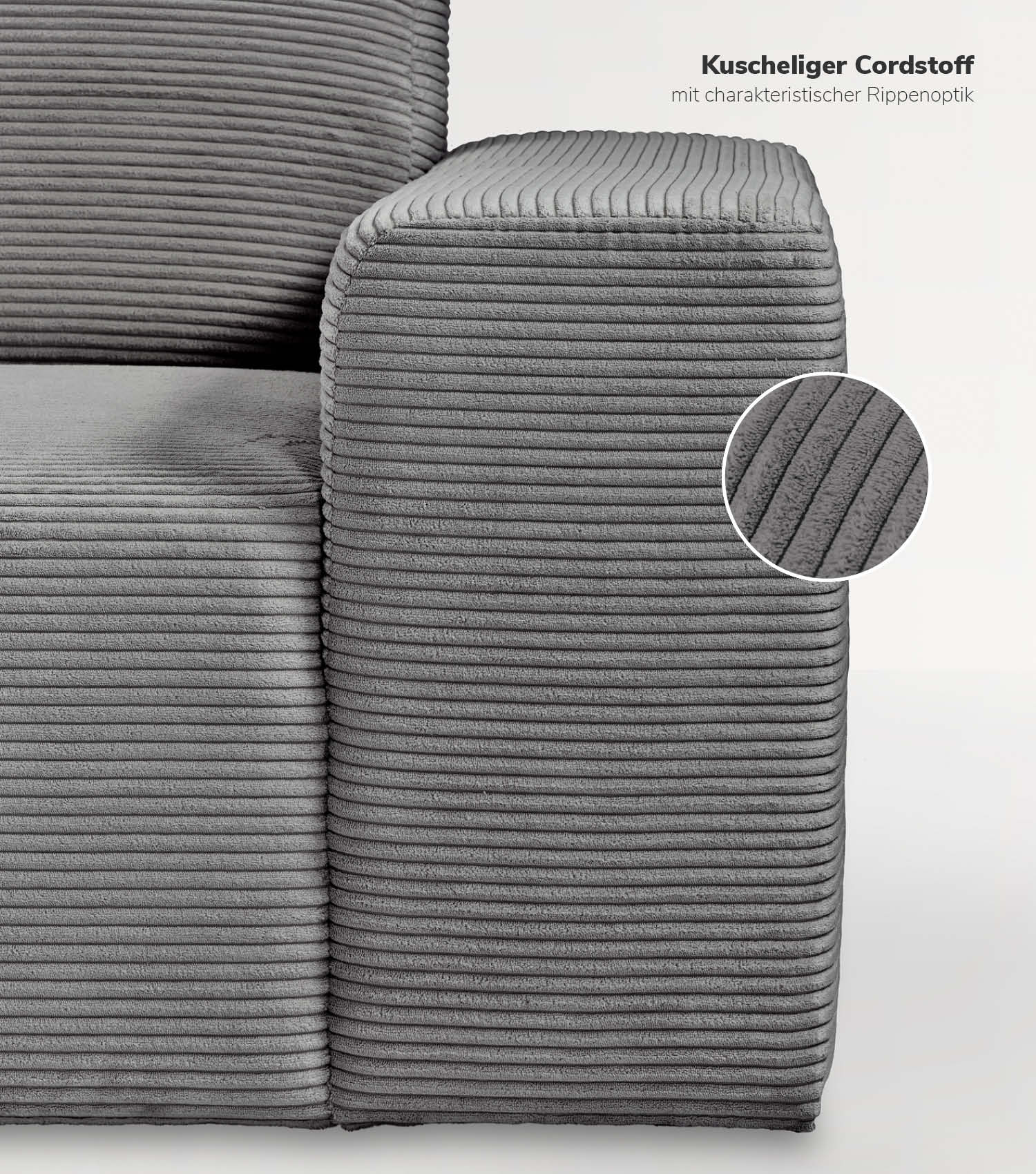 Cord Sofa Sofa Cord Ecksofa Cord Sofa beige Eckcouch 3-Sitzer Sofa
