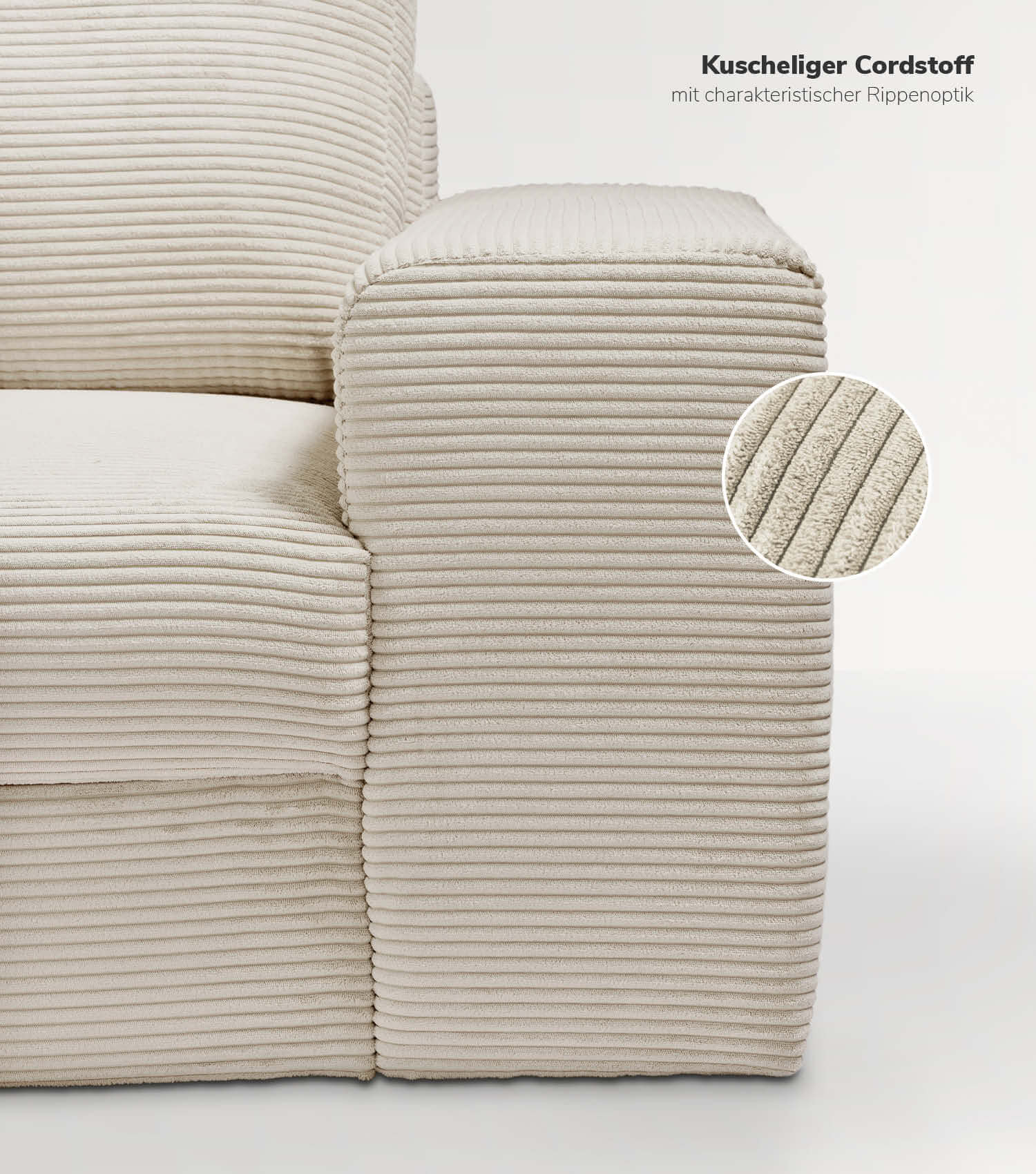 Cord Sofa Sofa Cord Ecksofa Cord Sofa beige Eckcouch 3-Sitzer Sofa