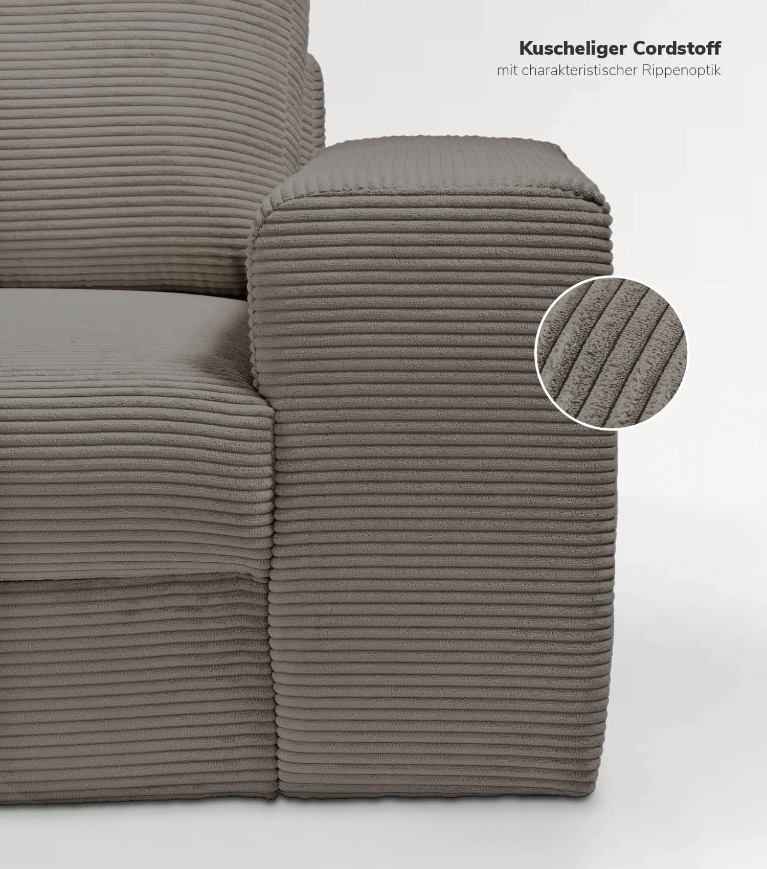 Cord Sofa Sofa Cord Ecksofa Cord Sofa beige Eckcouch 3-Sitzer Sofa