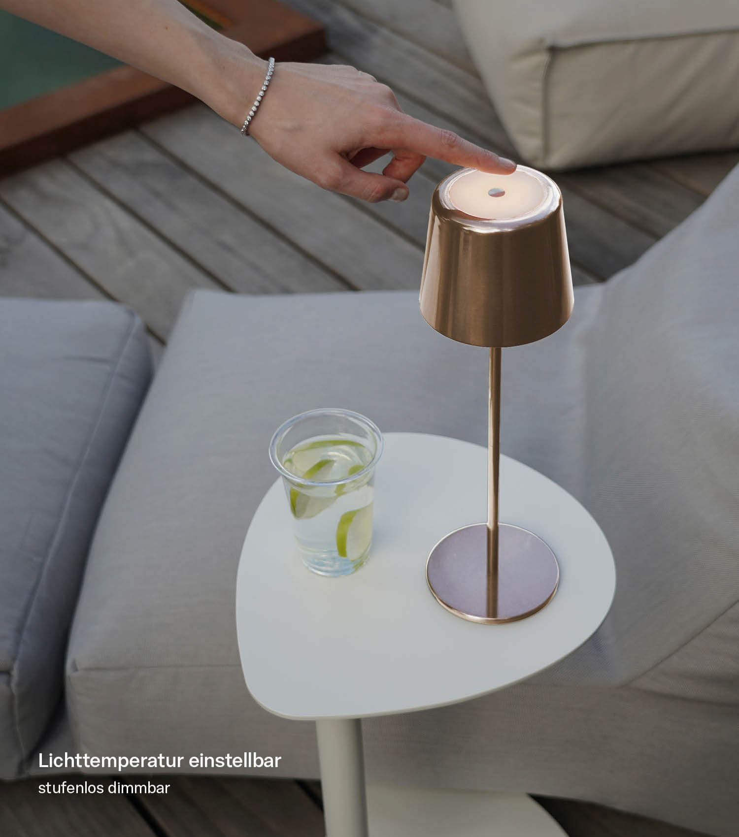 Tischlampe kabellos Akku Tischleuchte dimmbar aufladbar Outdoor Lampe