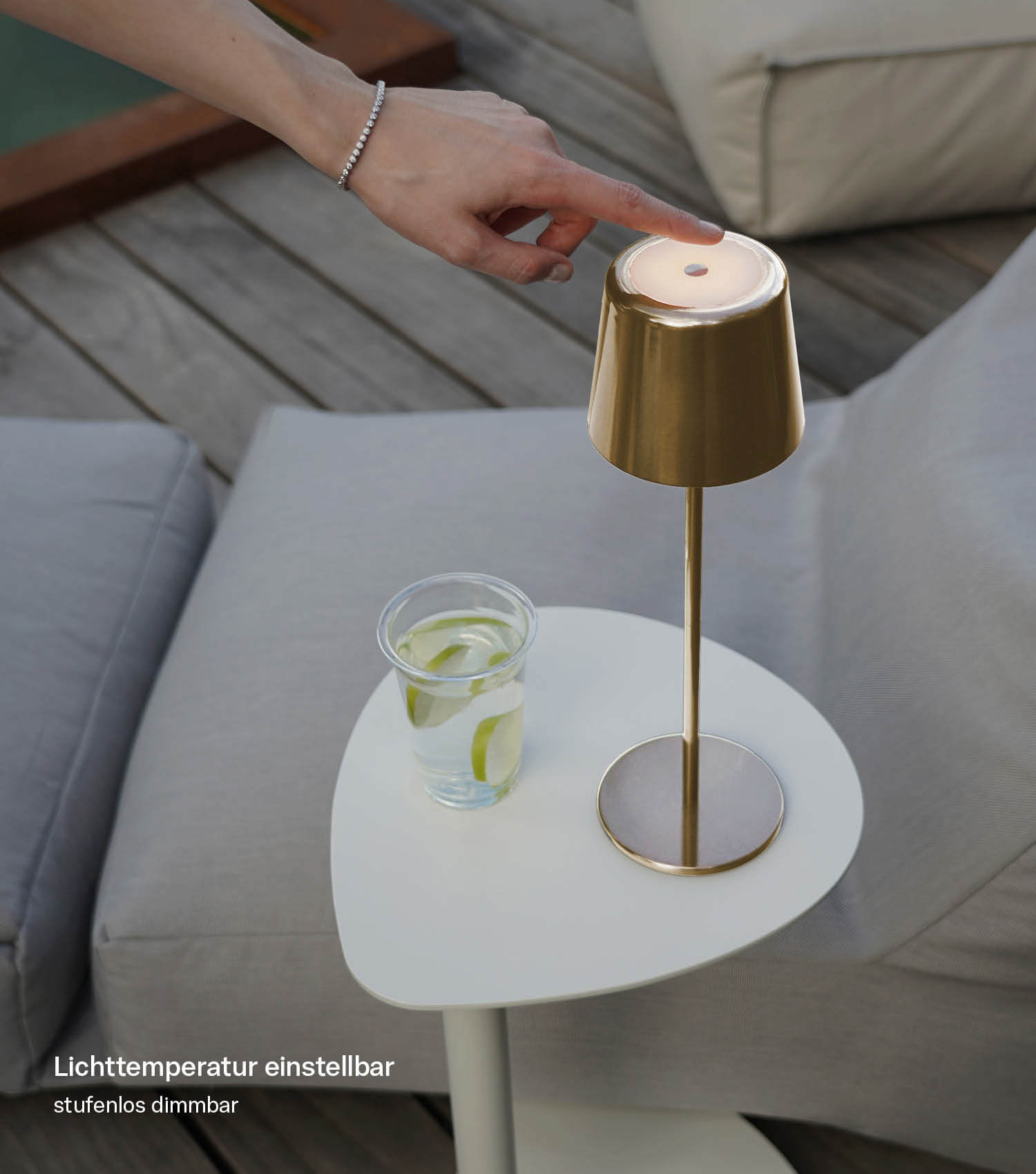 Tischlampe kabellos Akku Tischleuchte dimmbar aufladbar Outdoor Lampe