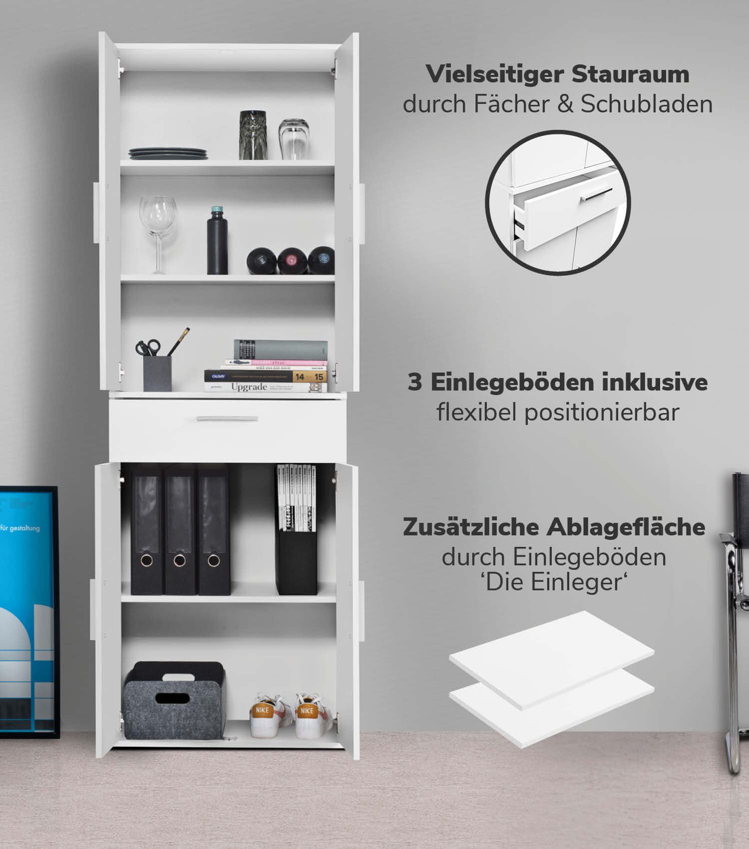 Mehrzweckschrank Set Schrankwand Büroschränke Mehrzweckschränke Kommode