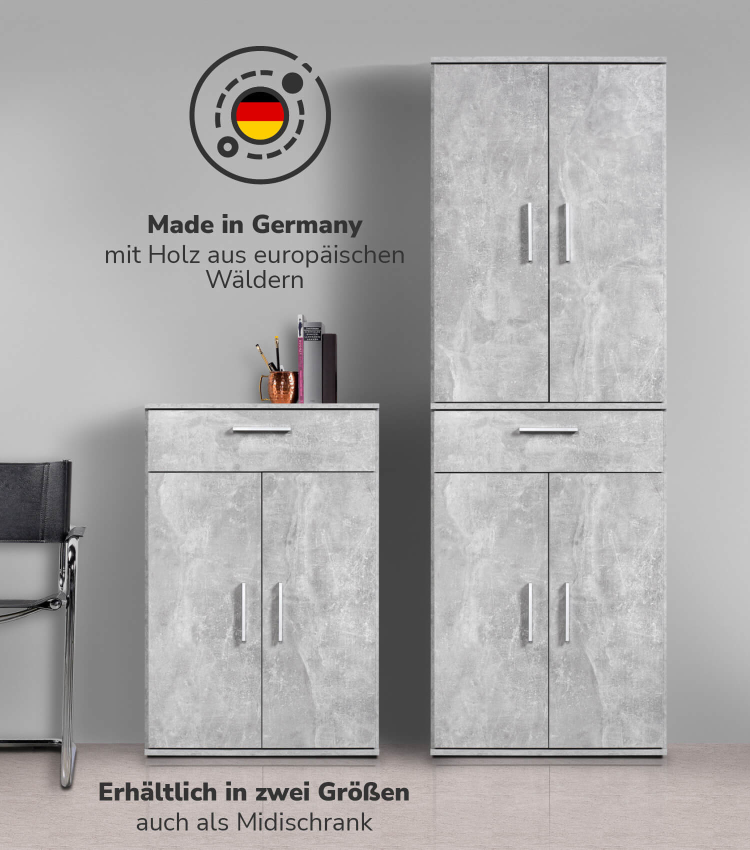 Mehrzweckschrank + Schubladen 'Der Praktische' Aktenschrank Schuhschrank