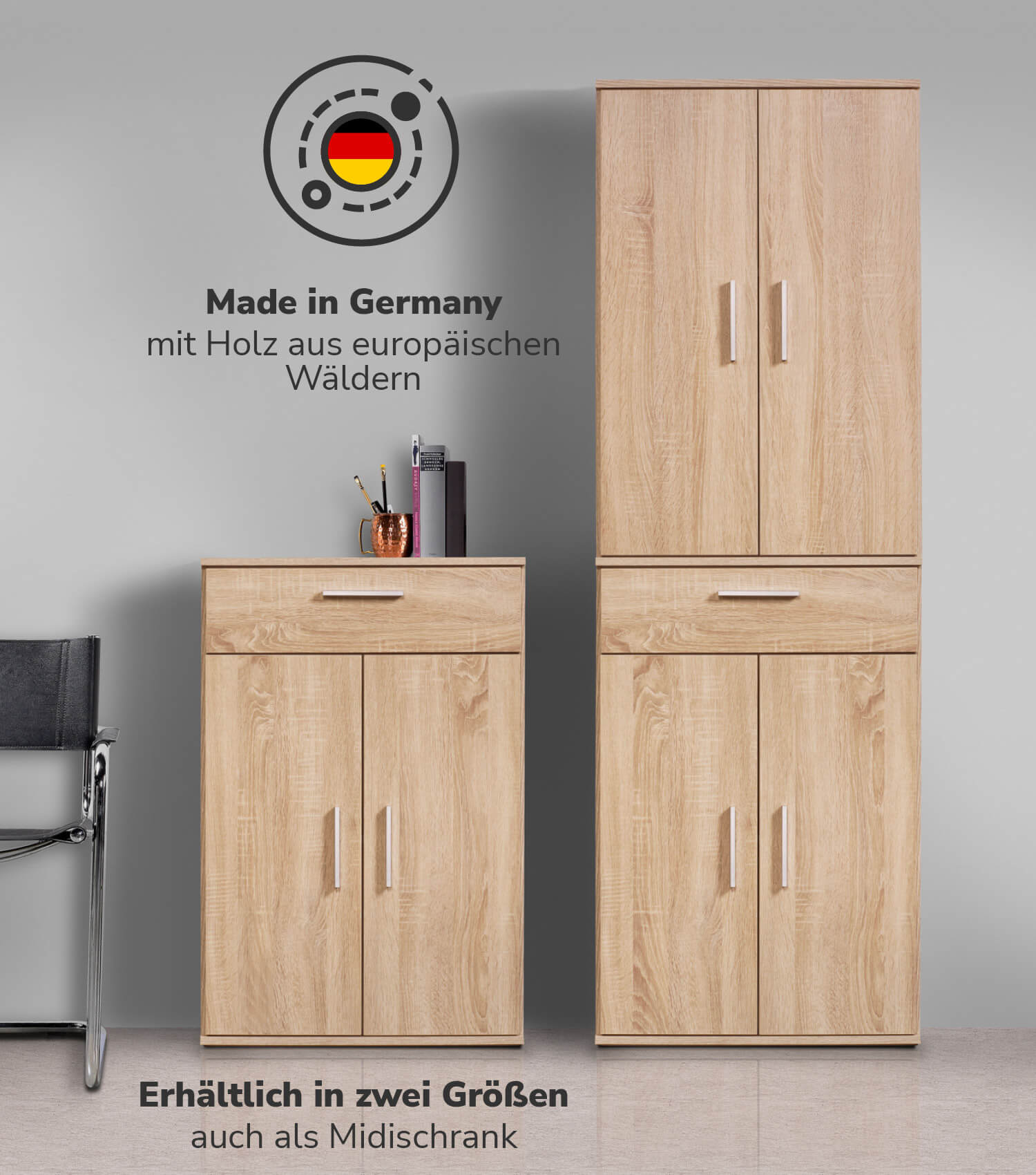 Mehrzweckschrank + Schubladen 'Der Praktische' Aktenschrank Schuhschrank