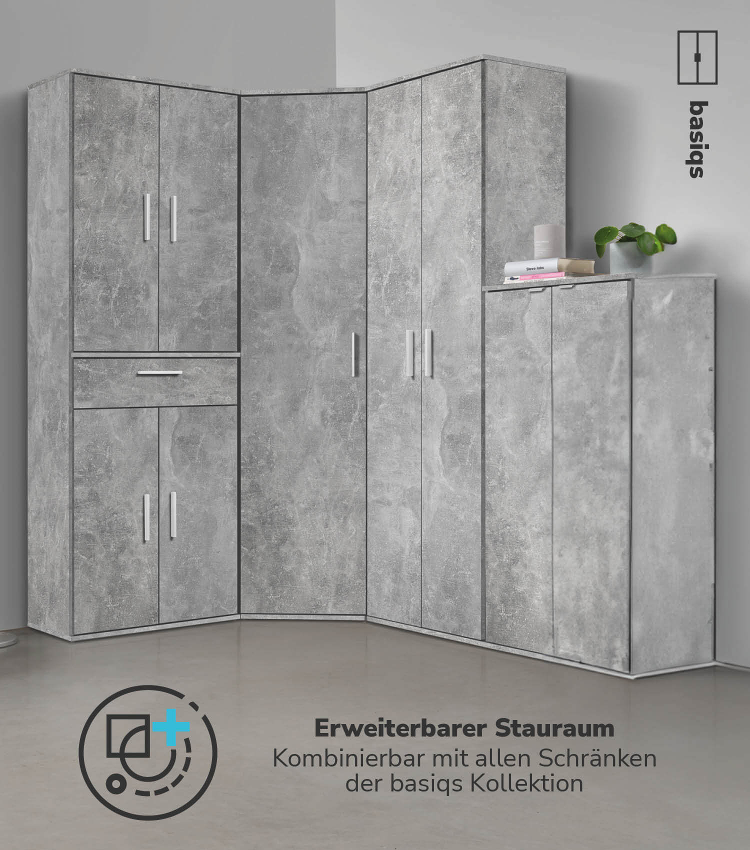 Eckschrank 'Der Lange' auch als Mehrzweckschrank oder Aktenschrank