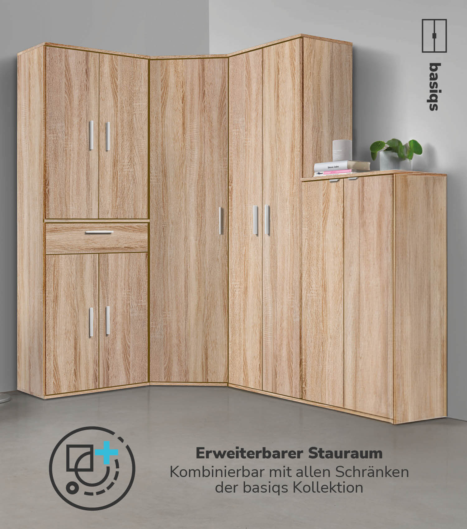 Eckschrank 'Der Lange' auch als Mehrzweckschrank oder Aktenschrank