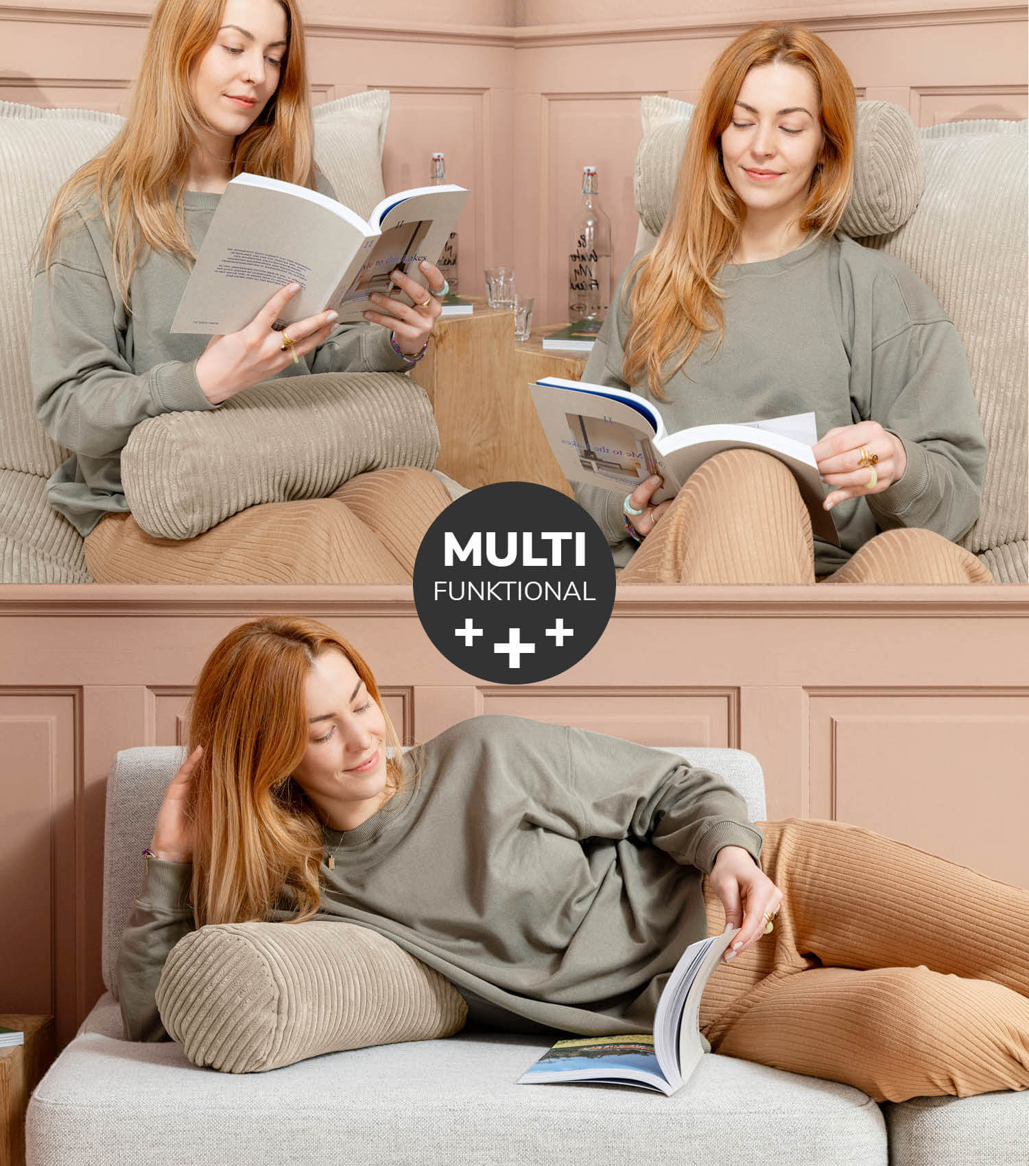 Nackenkissen Nackenrolle Kissenrolle Lesekissen Knierolle Rückenkissen