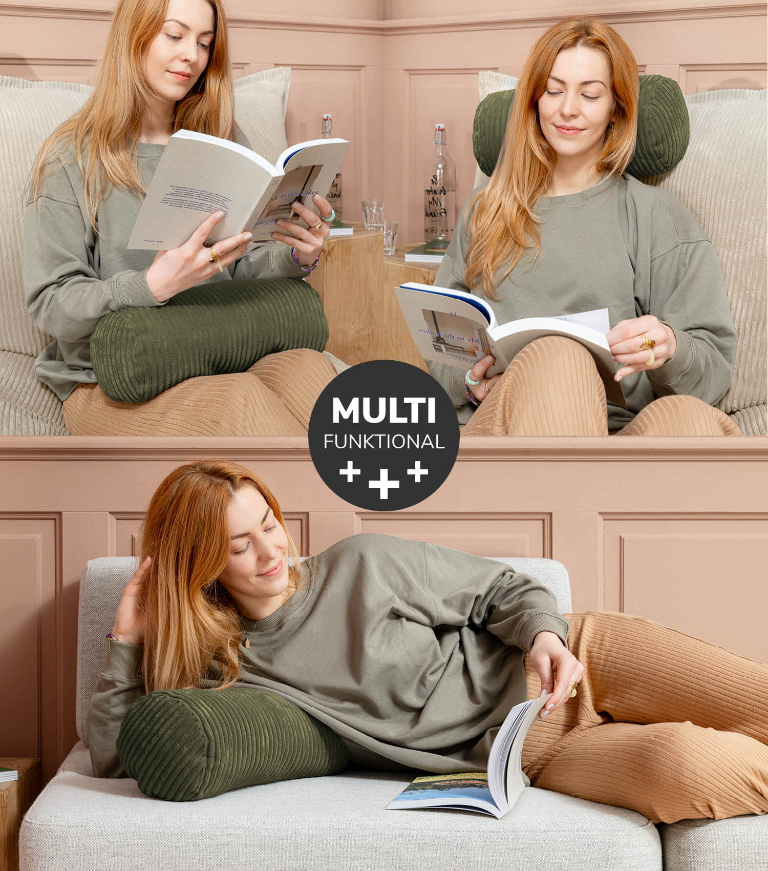 Nackenkissen Nackenrolle Kissenrolle Lesekissen Knierolle Rückenkissen