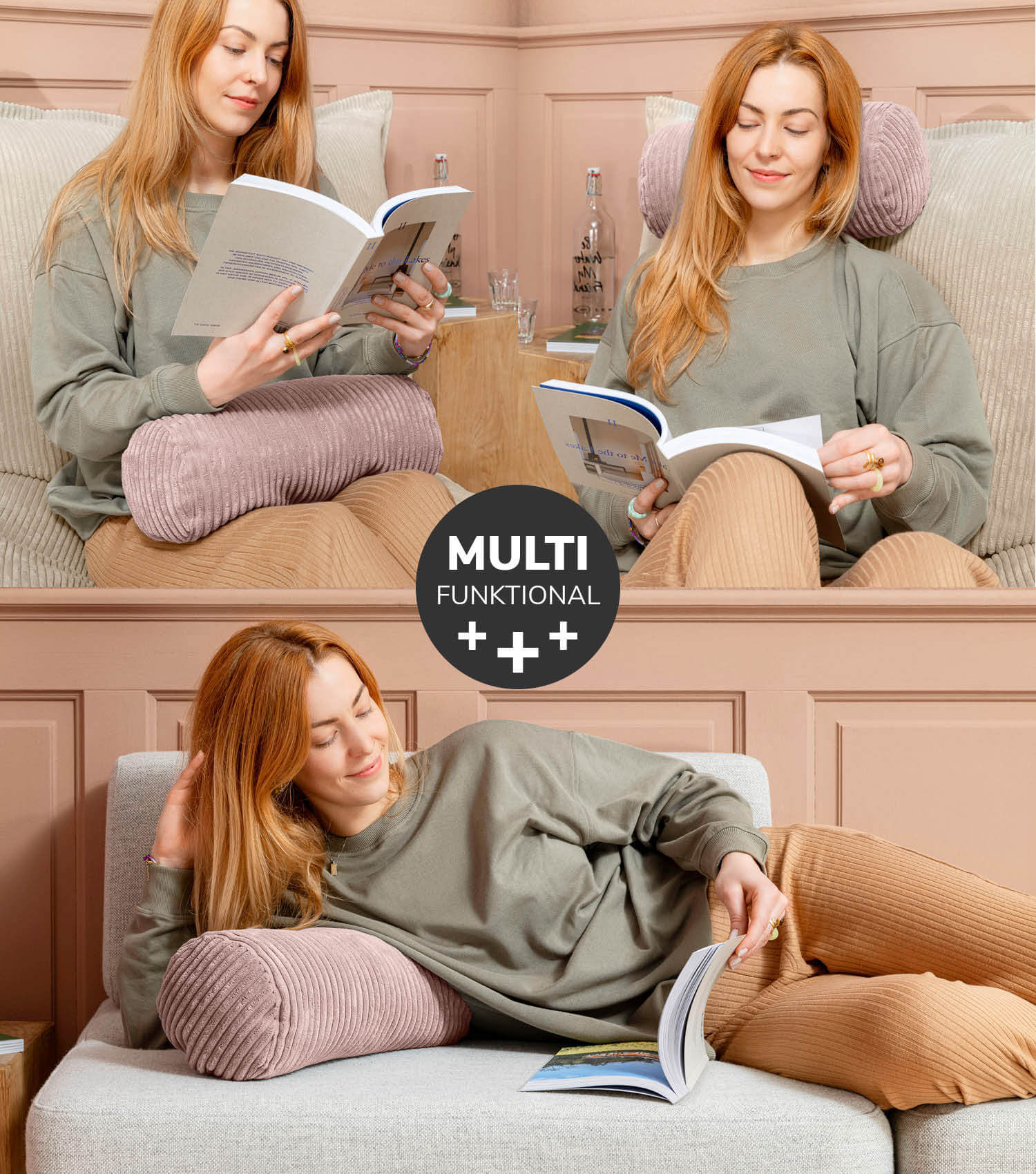 Nackenkissen Nackenrolle Kissenrolle Lesekissen Knierolle Rückenkissen