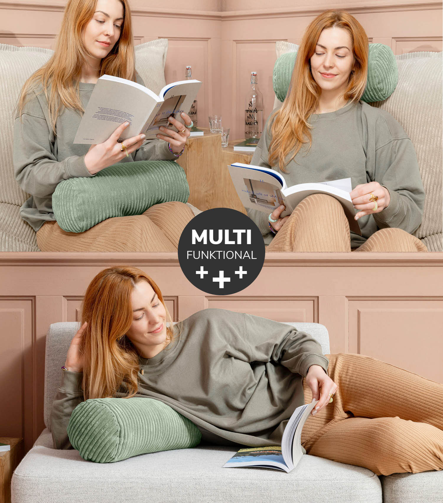 Nackenkissen Nackenrolle Kissenrolle Lesekissen Knierolle Rückenkissen