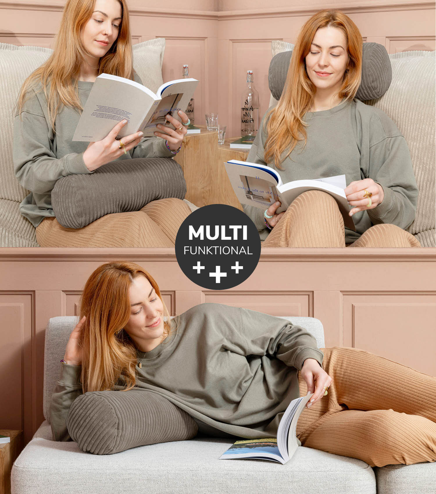 Nackenkissen Nackenrolle Kissenrolle Lesekissen Knierolle Rückenkissen