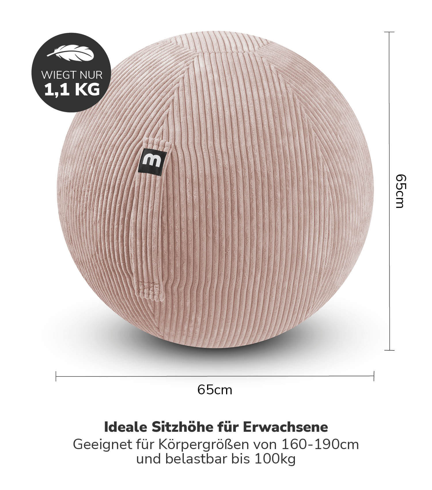 Stoff Sitzball Büro ergonomisch Gymnastikball Pezziball Bürostuhl