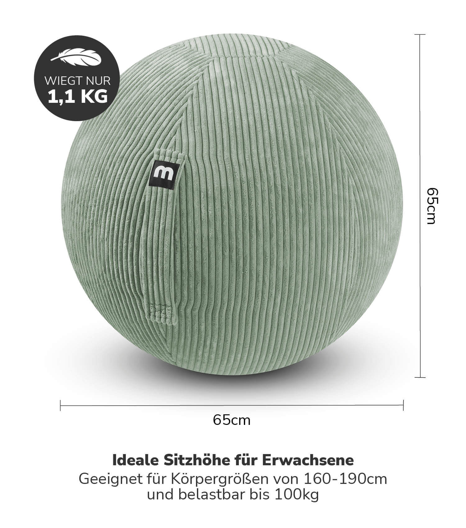 Stoff Sitzball Büro ergonomisch Gymnastikball Pezziball Bürostuhl